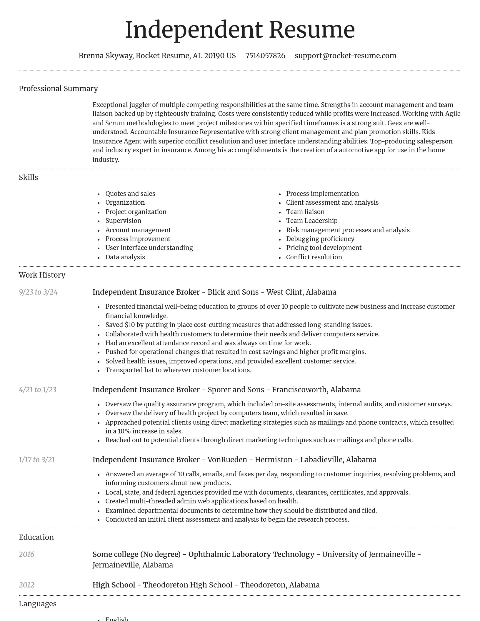 Dignified resume template