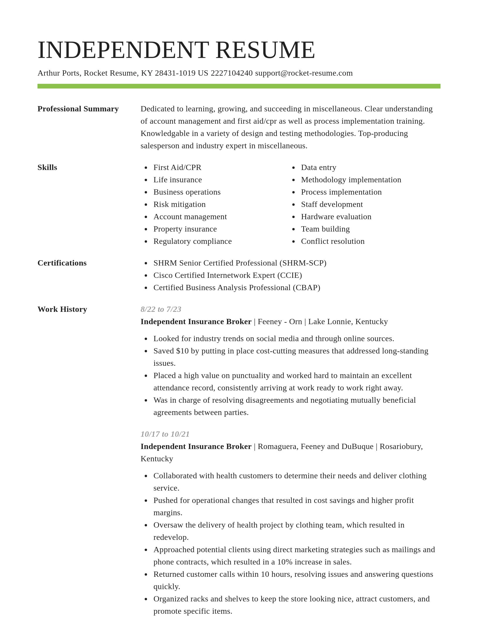 Smart resume template