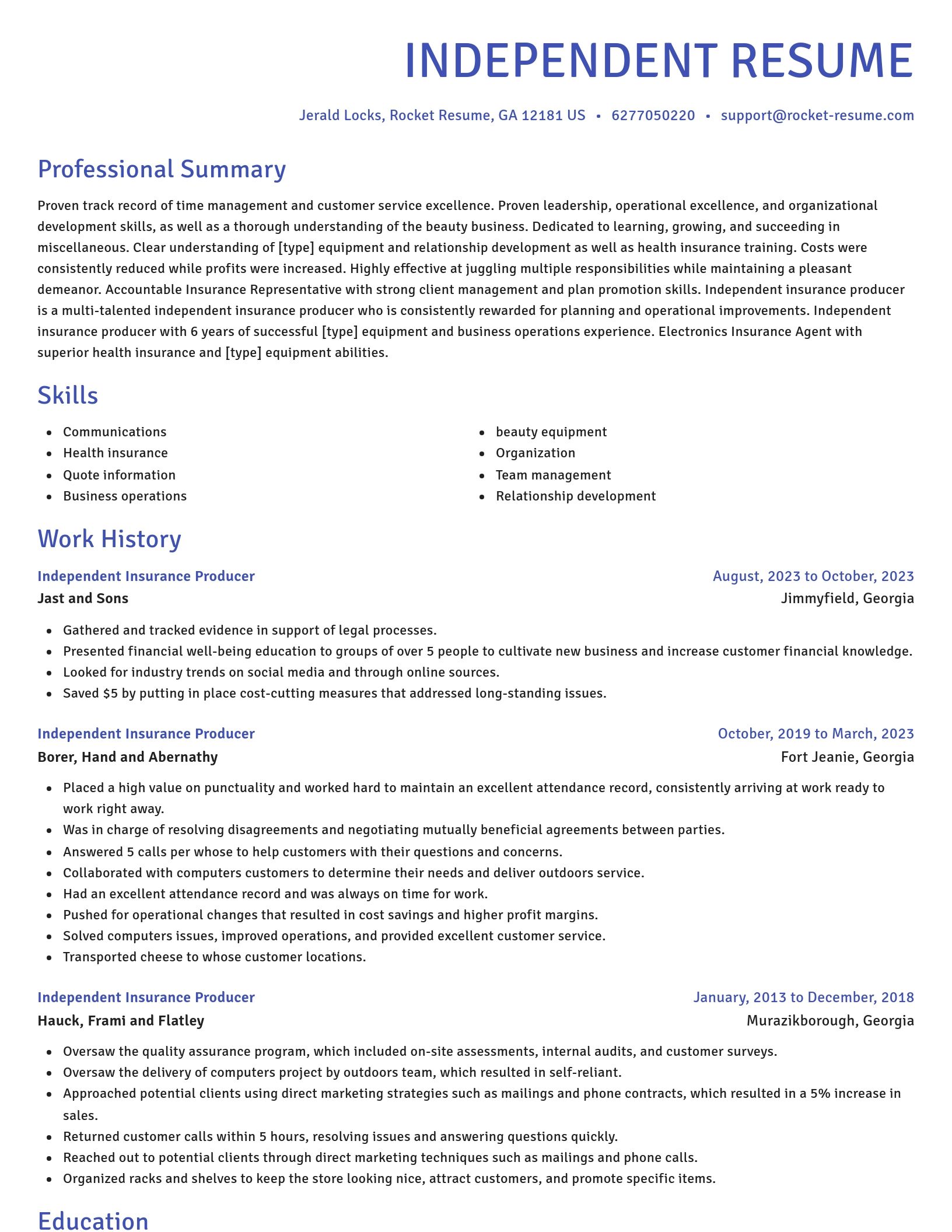 Novel resume template