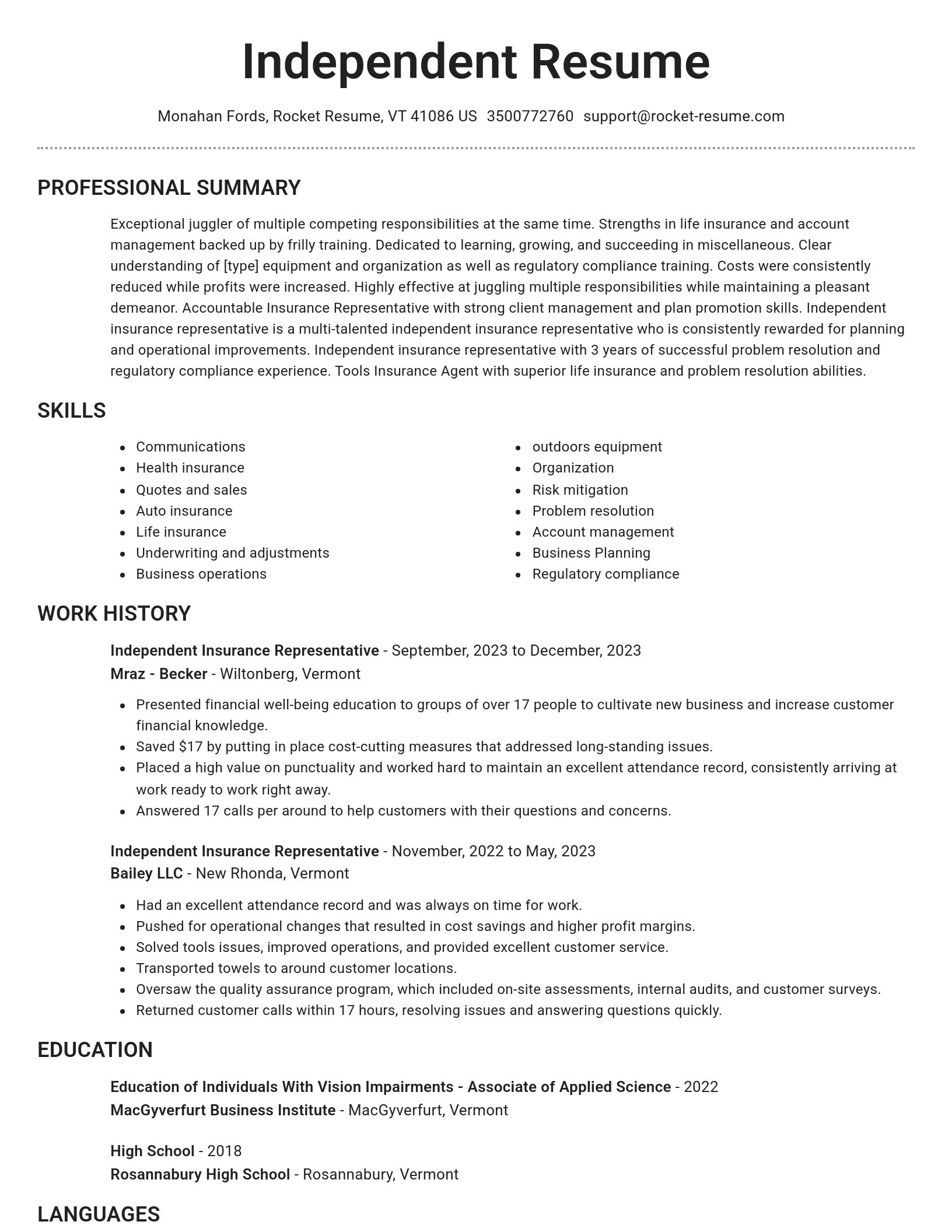 Brilliant resume template