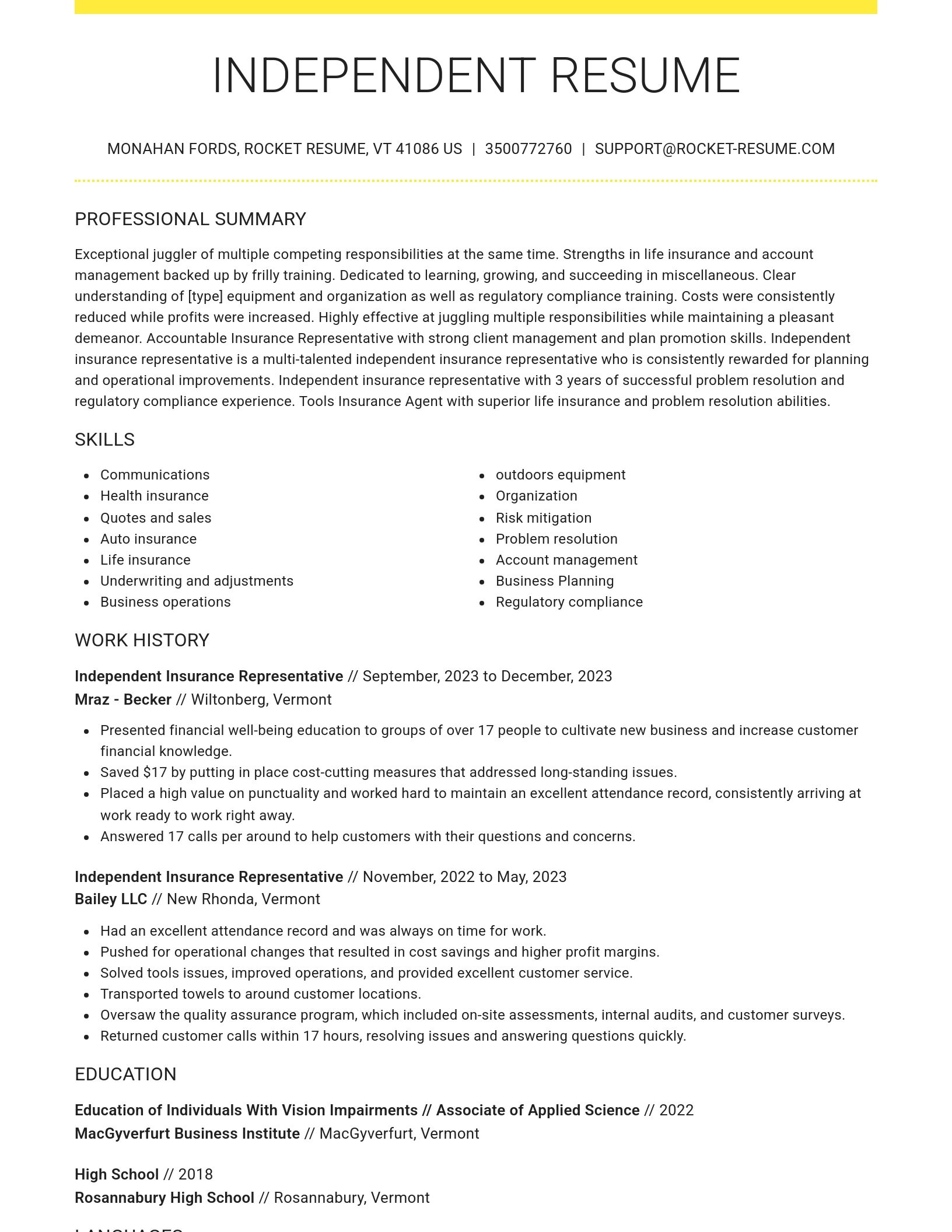 Grand resume template