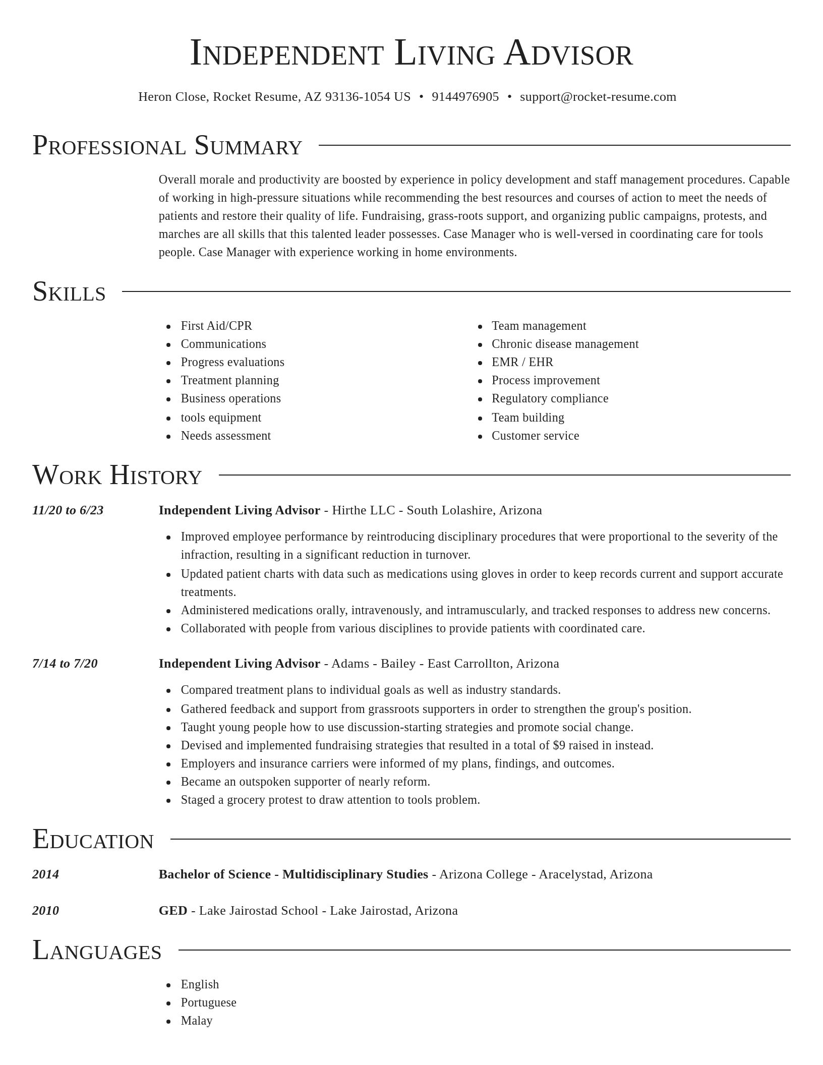 Director resume template