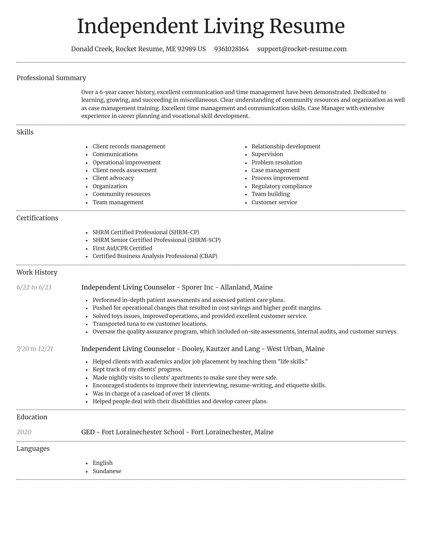 Dignified resume template