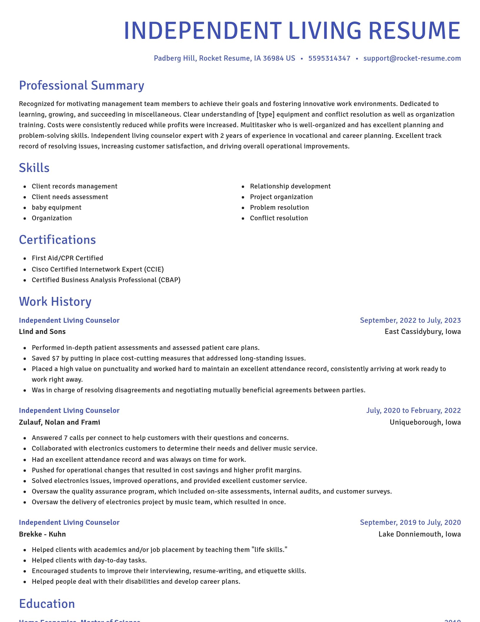 Novel resume template