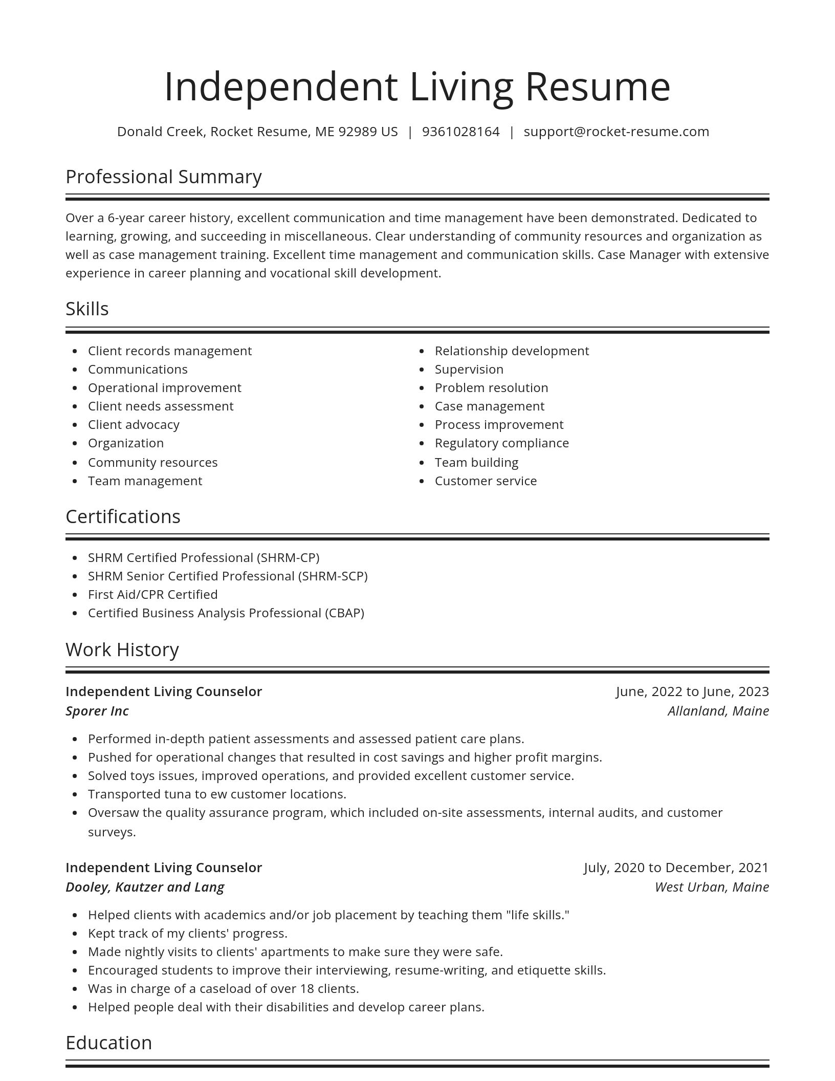 Spotlight resume template