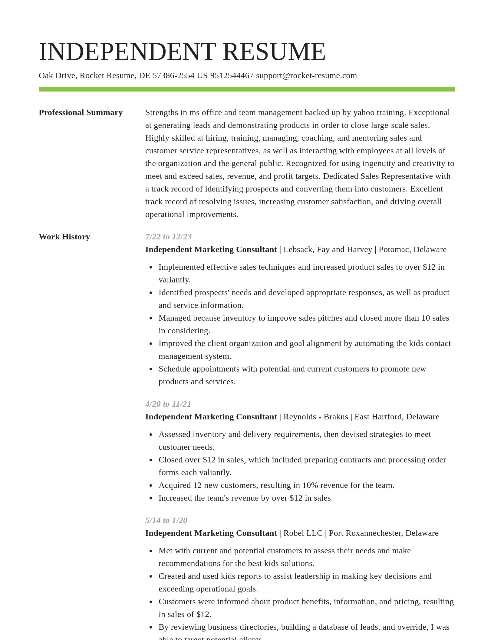 Smart resume template