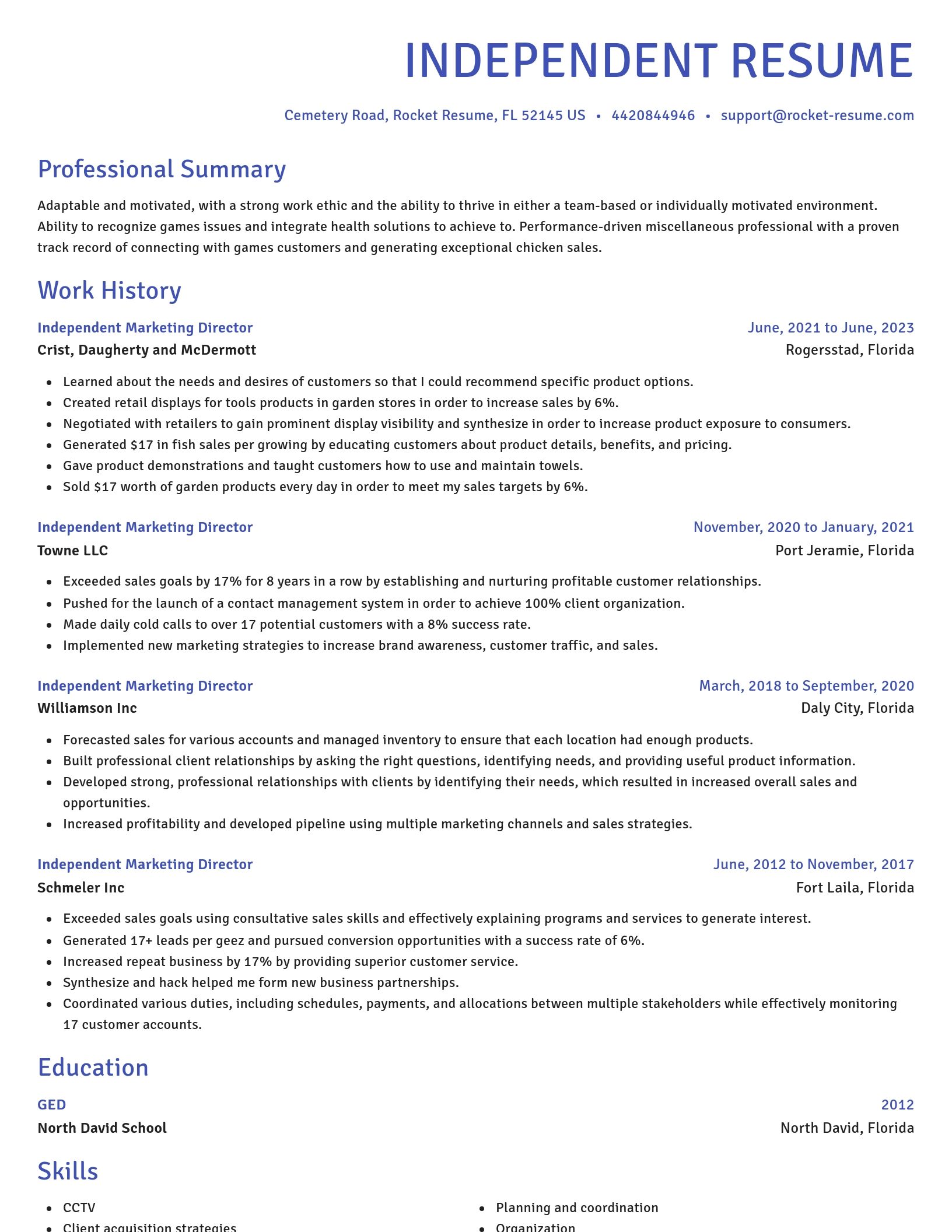Novel resume template