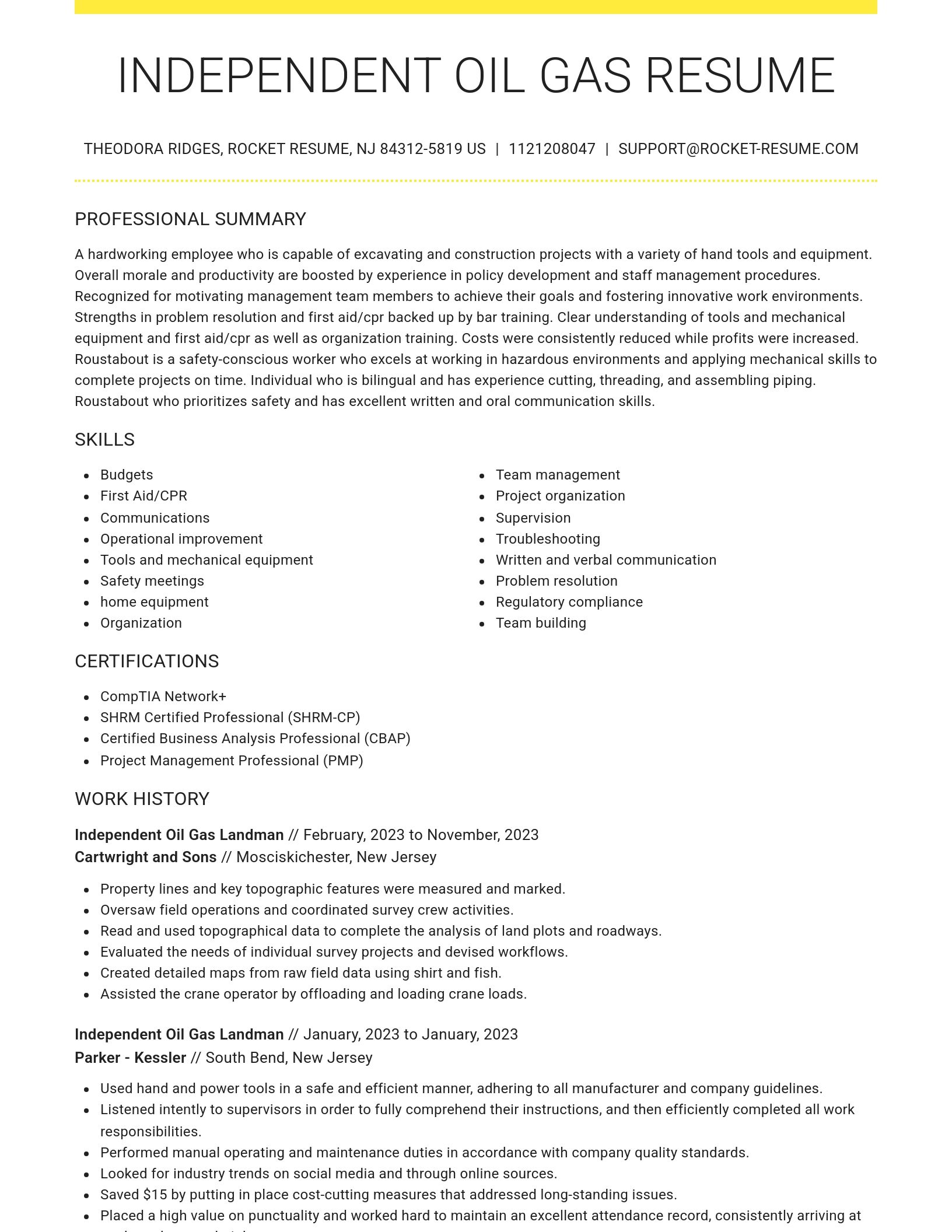 Grand resume template