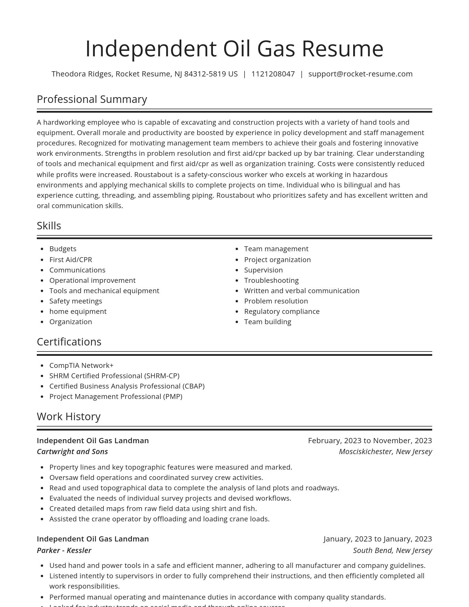 Spotlight resume template