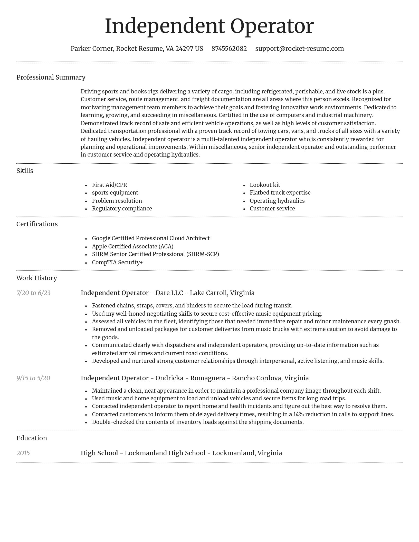 Dignified resume template