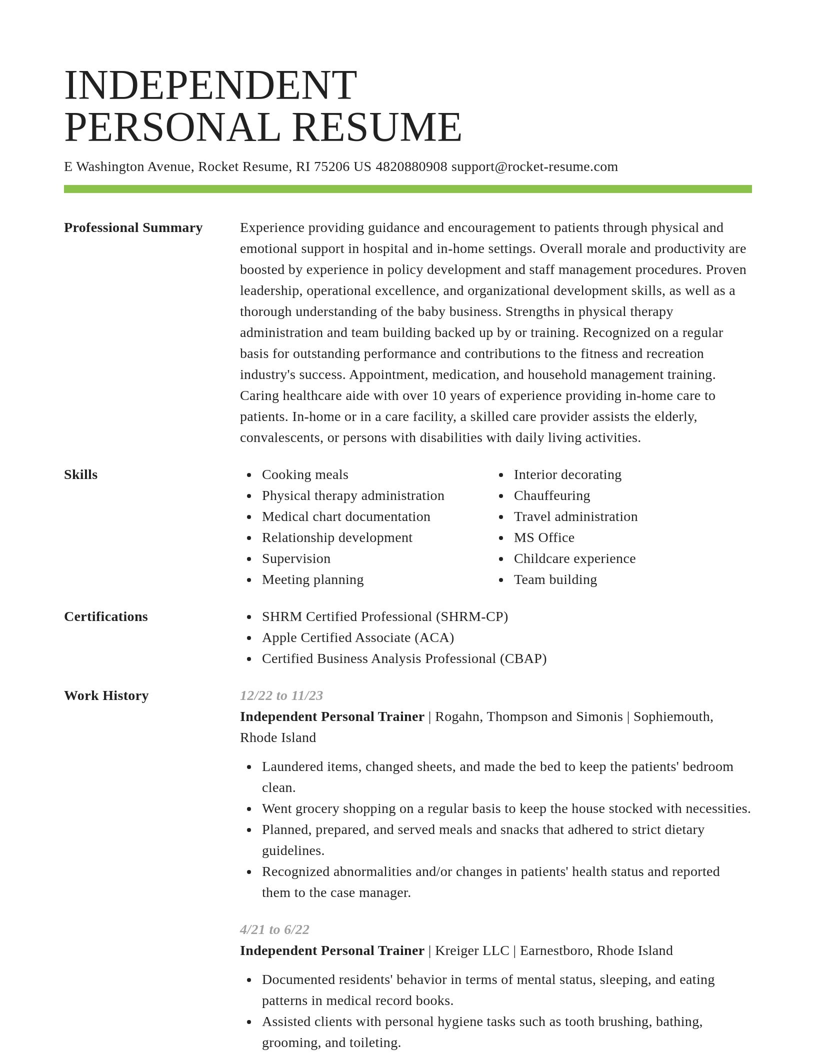 Smart resume template