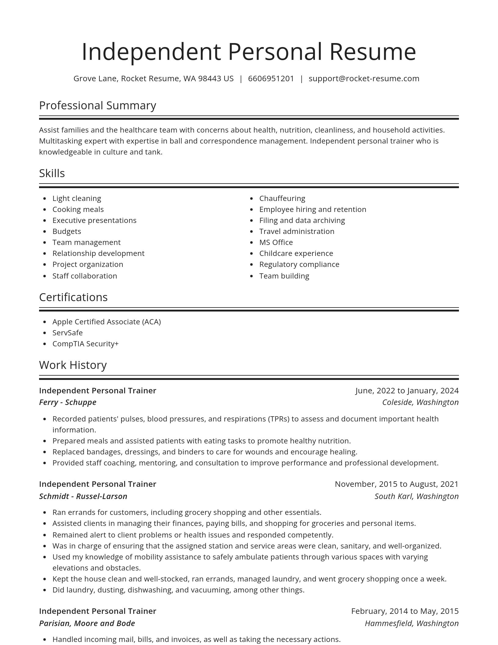 Spotlight resume template