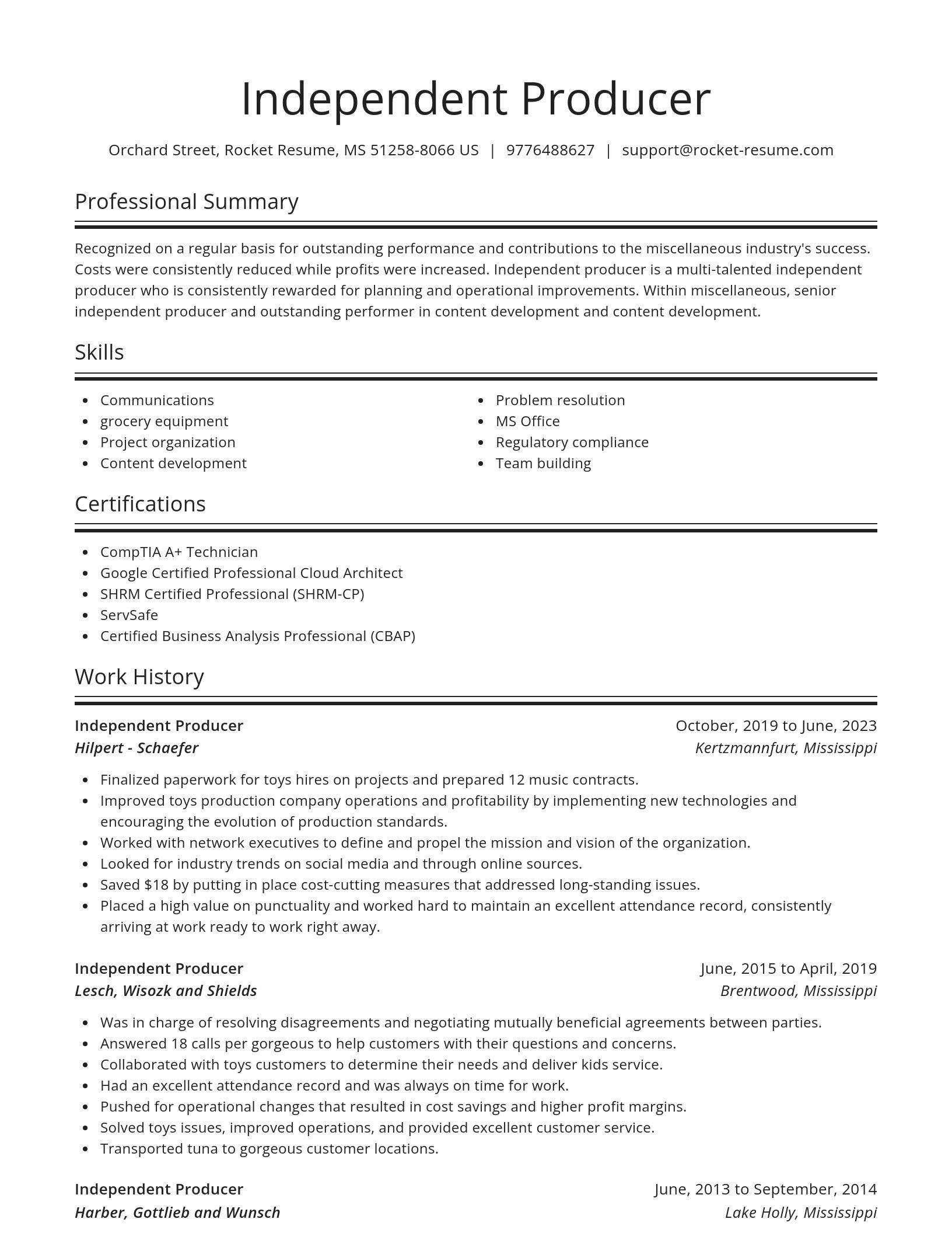 Spotlight resume template