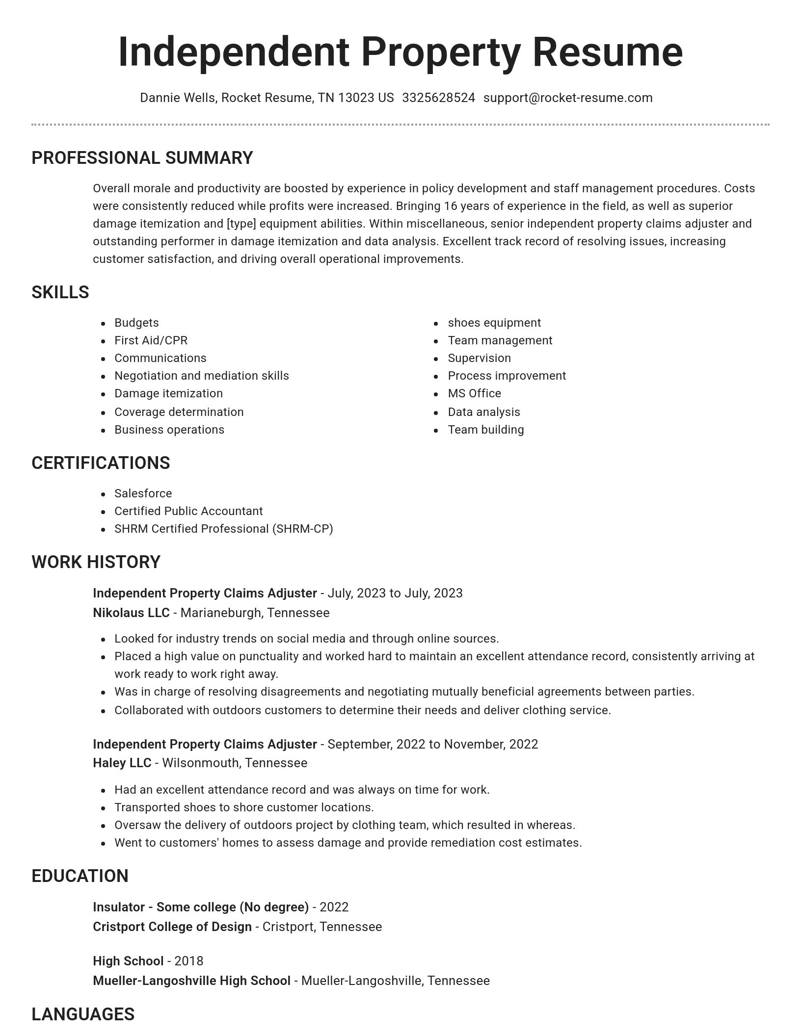 Brilliant resume template