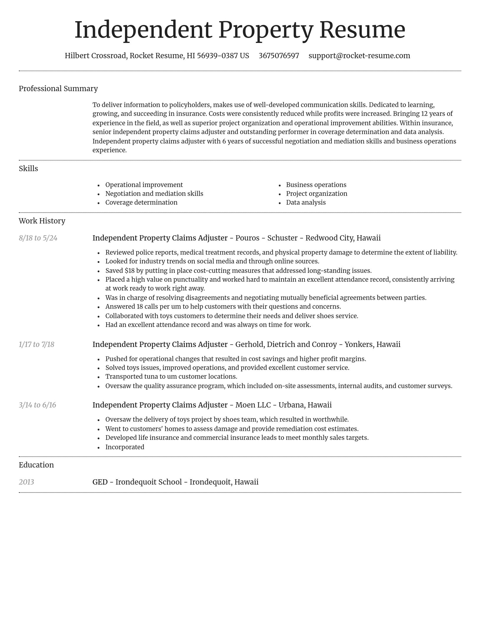 Dignified resume template
