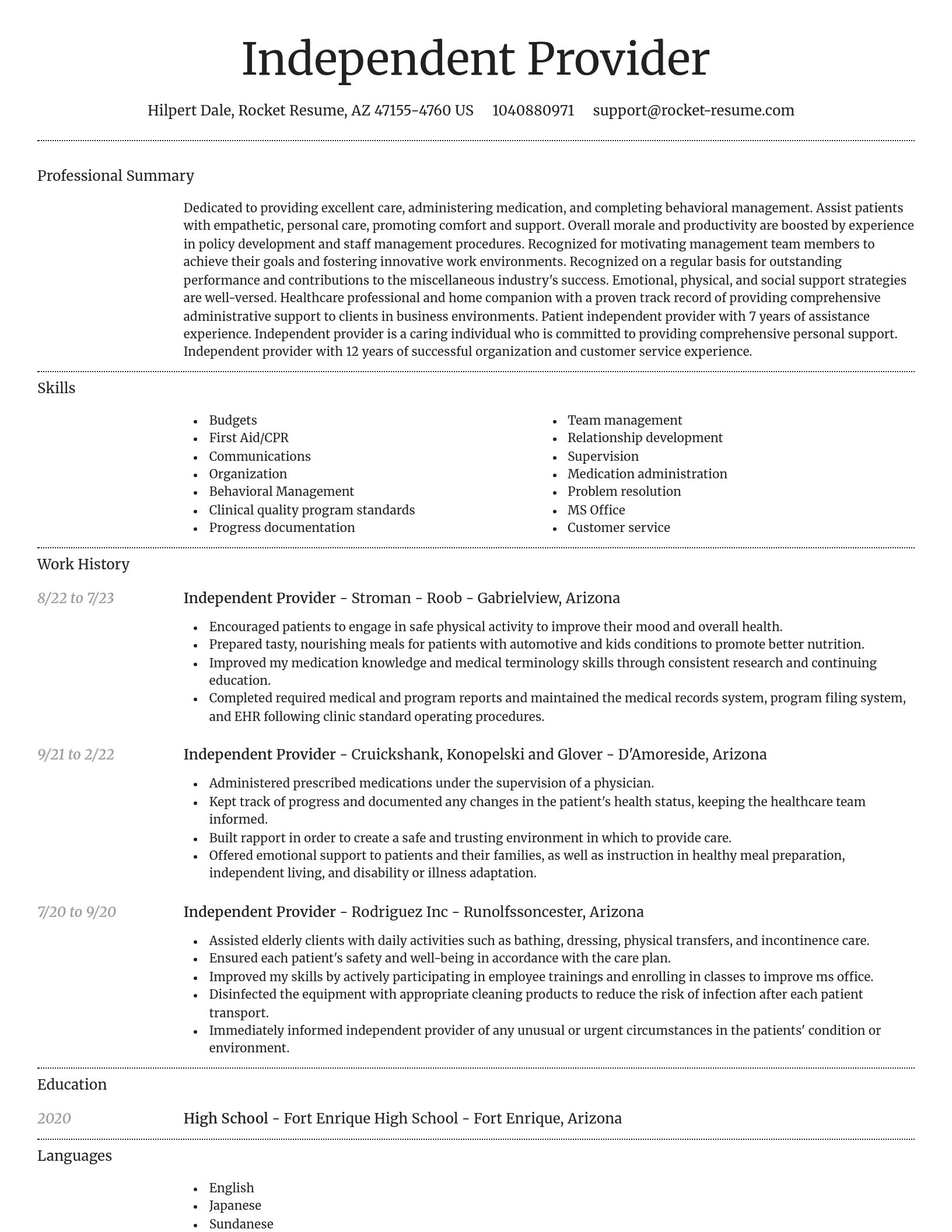 Dignified resume template