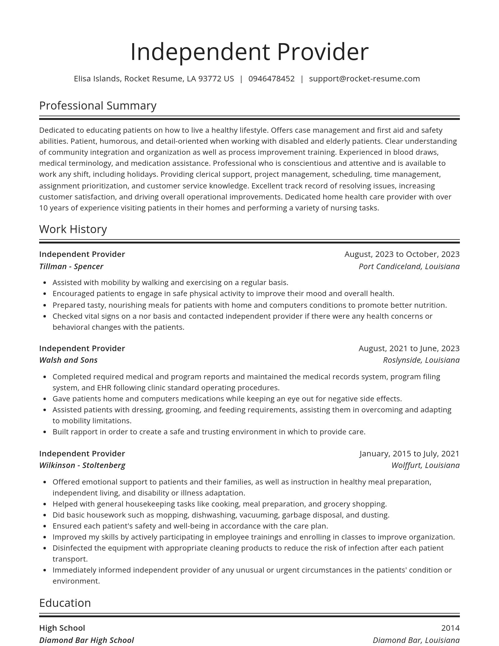 Spotlight resume template