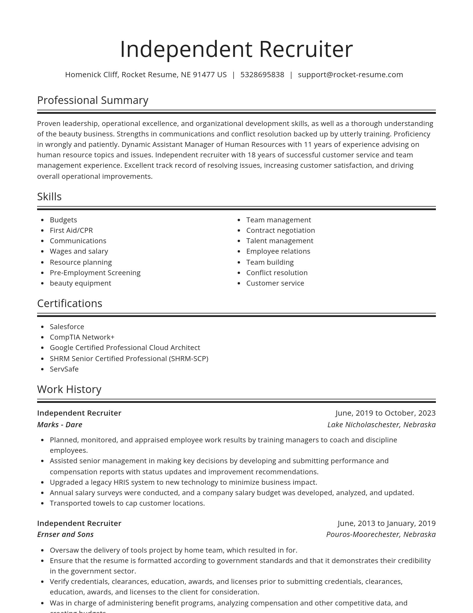 Spotlight resume template