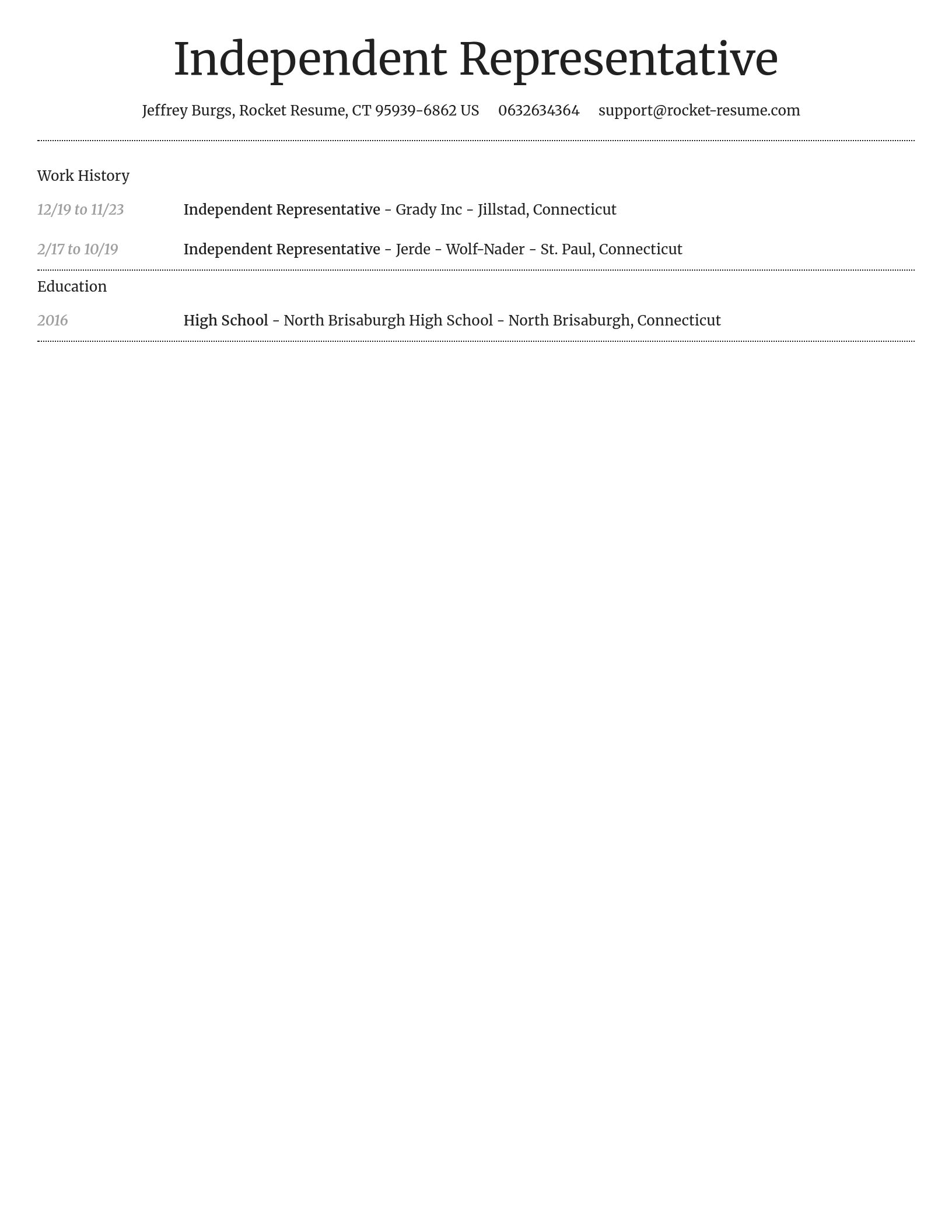 Dignified resume template