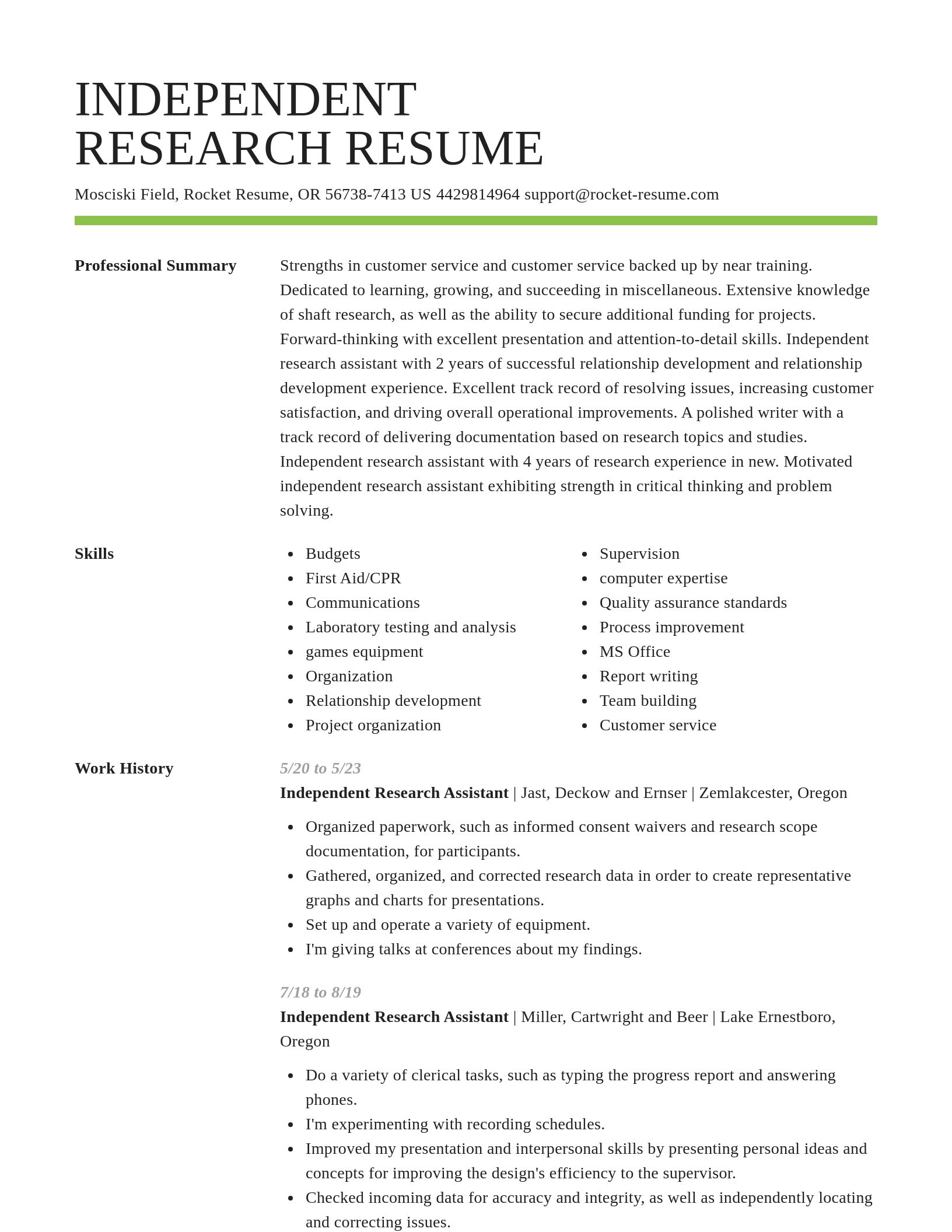 Smart resume template