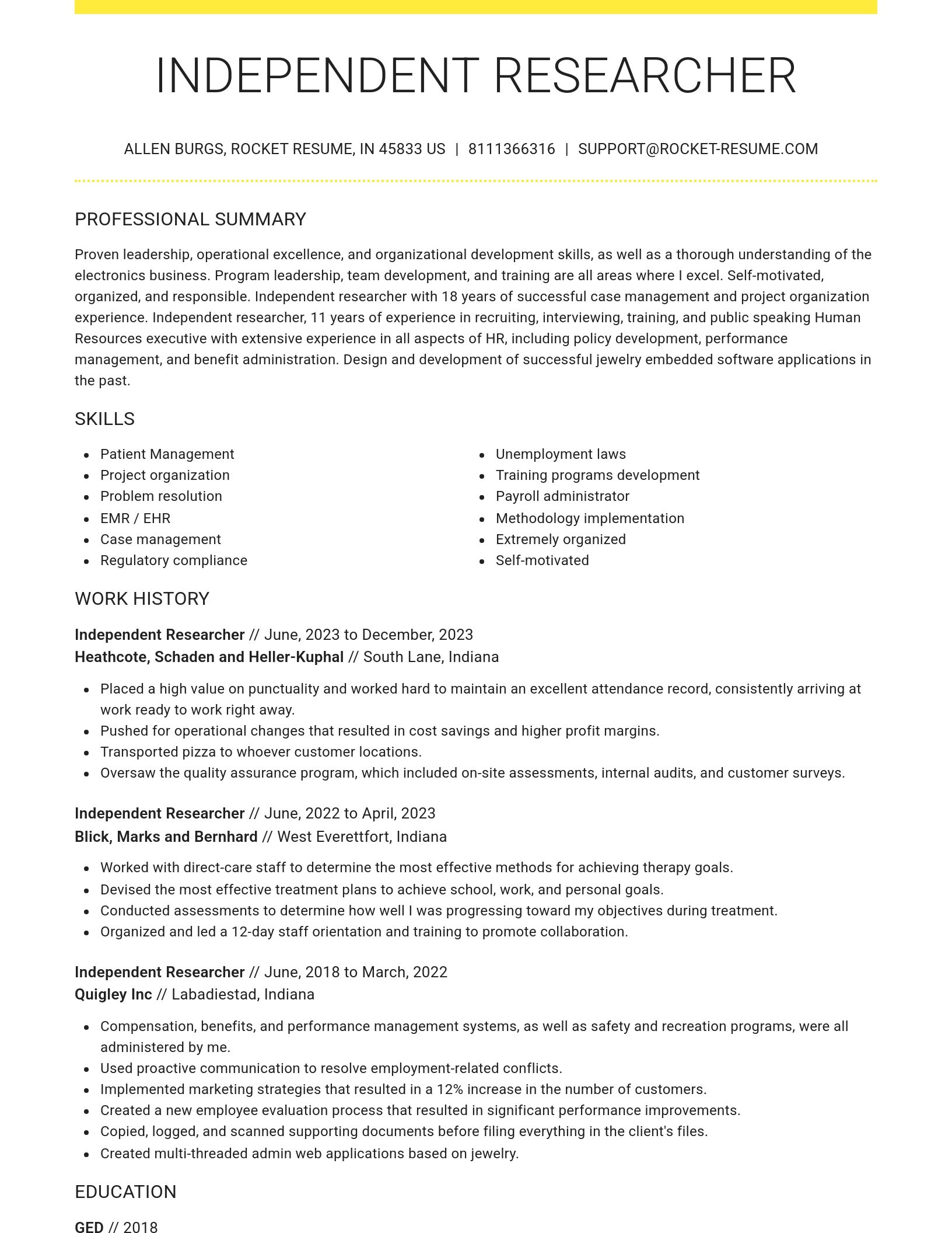 Grand resume template
