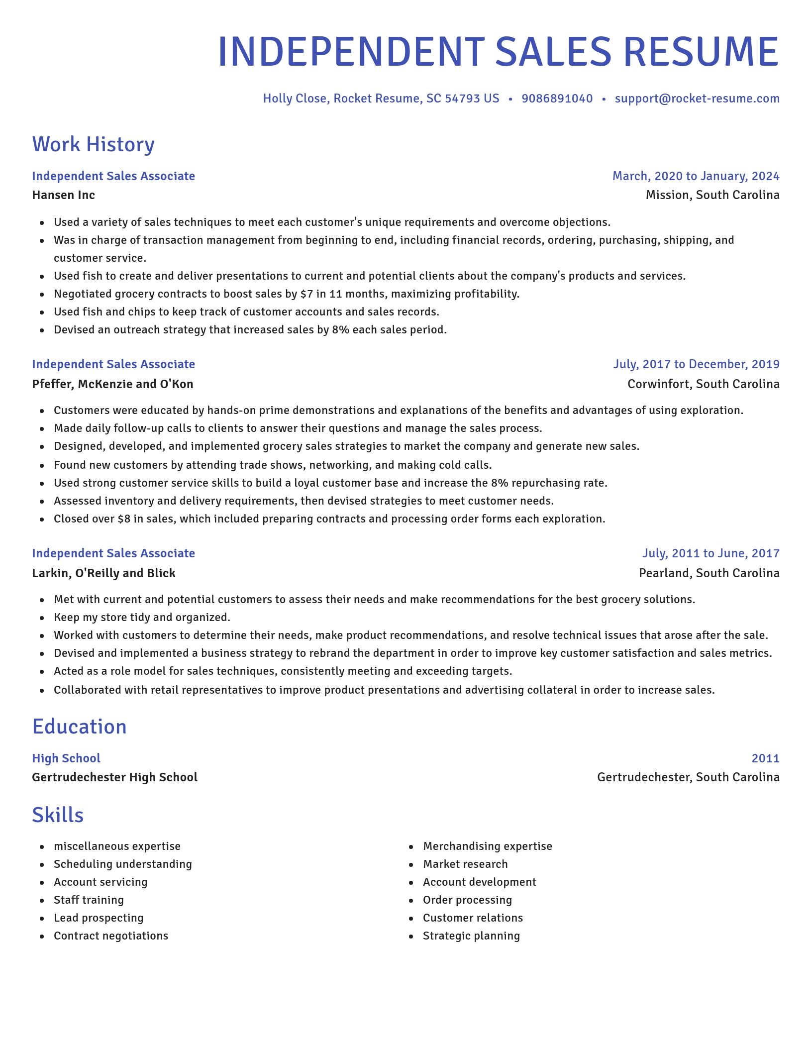 Novel resume template
