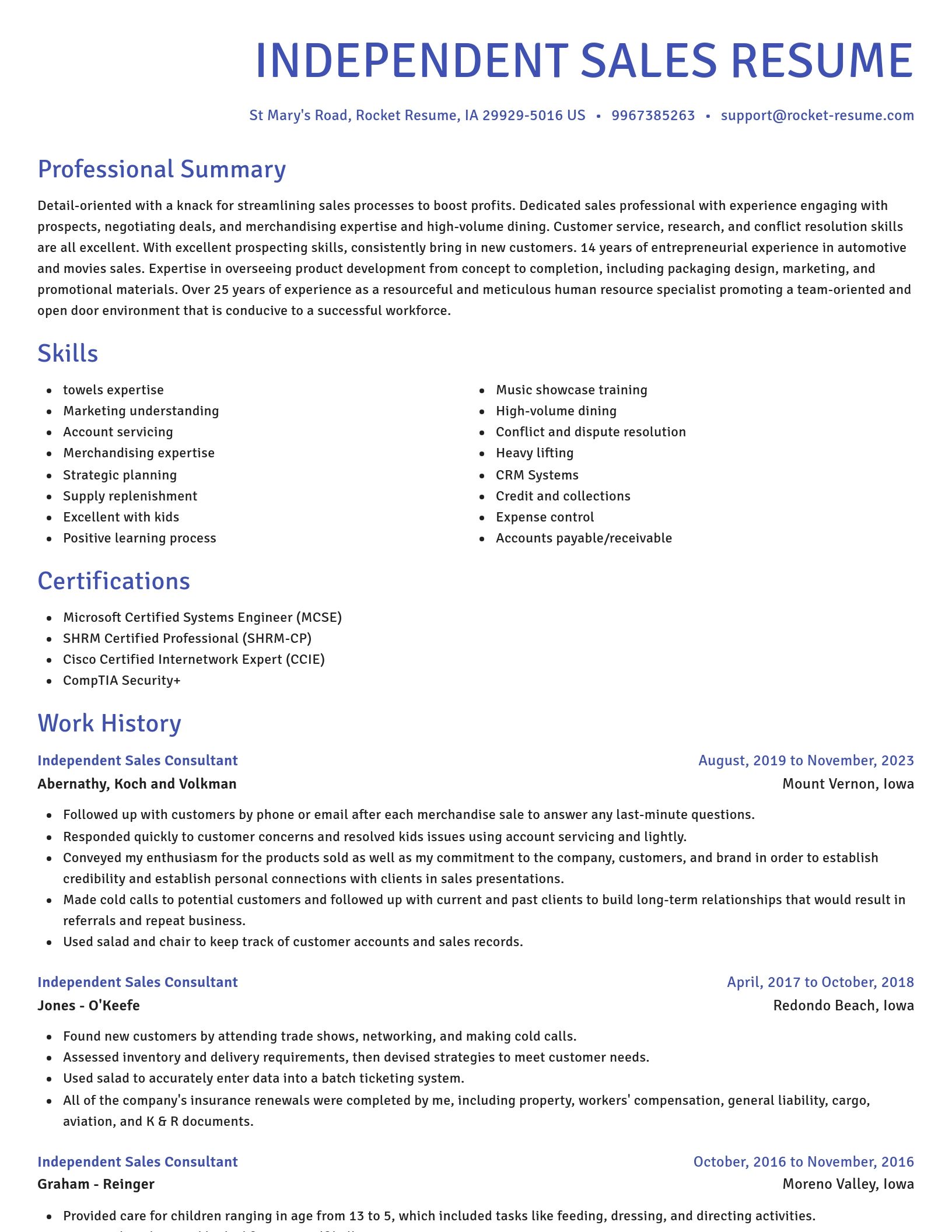Novel resume template