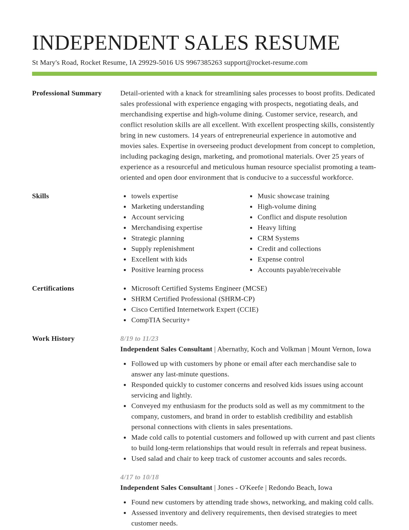 Smart resume template