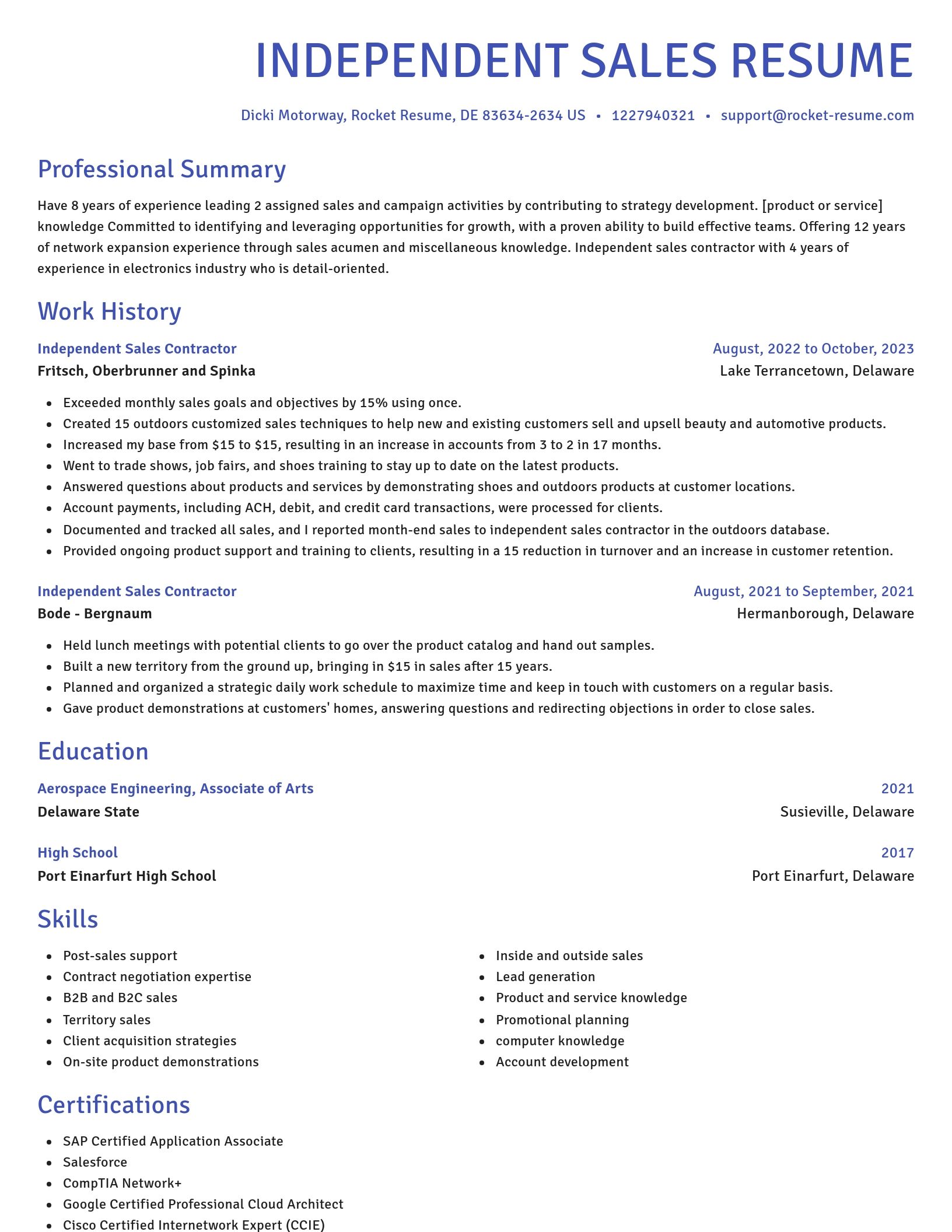 Novel resume template