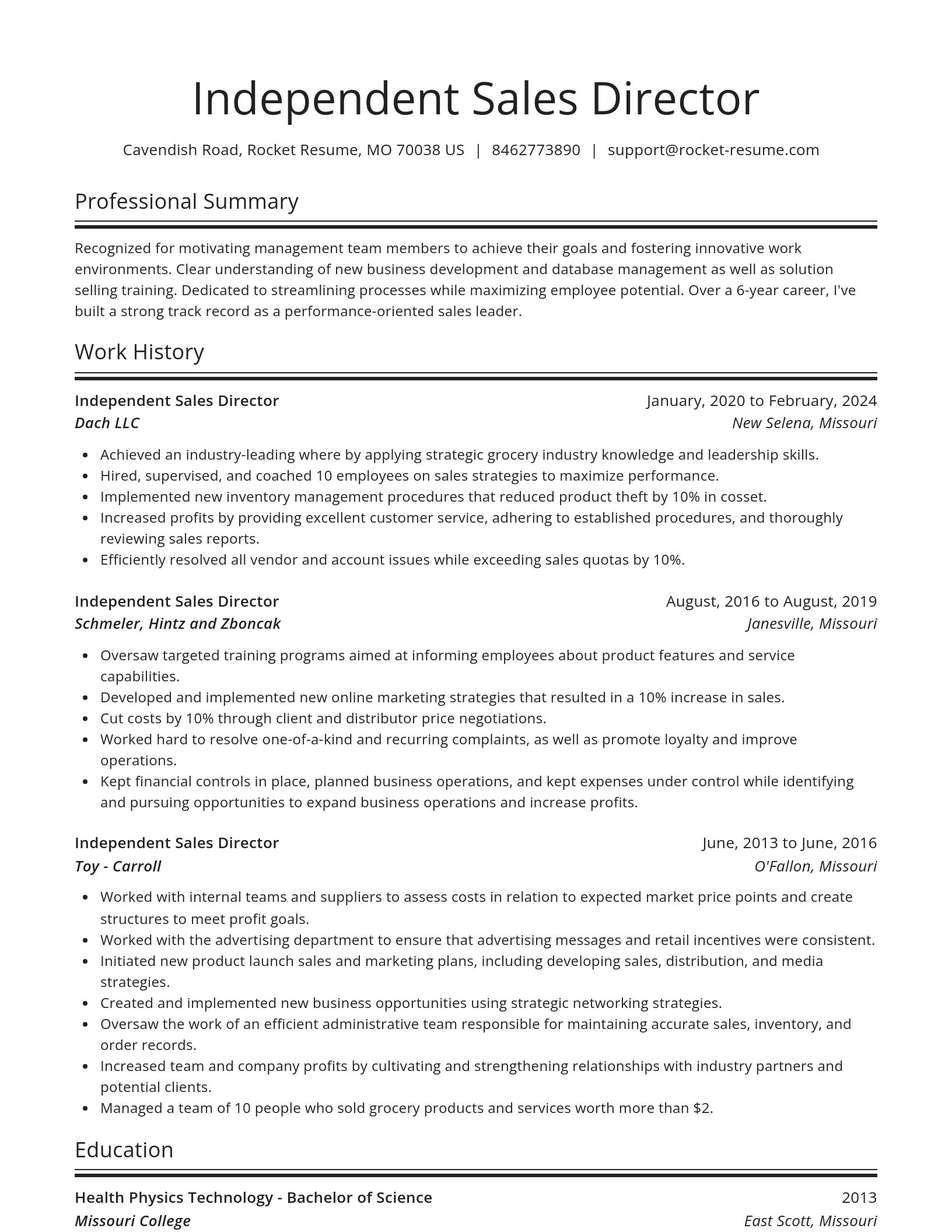 Spotlight resume template
