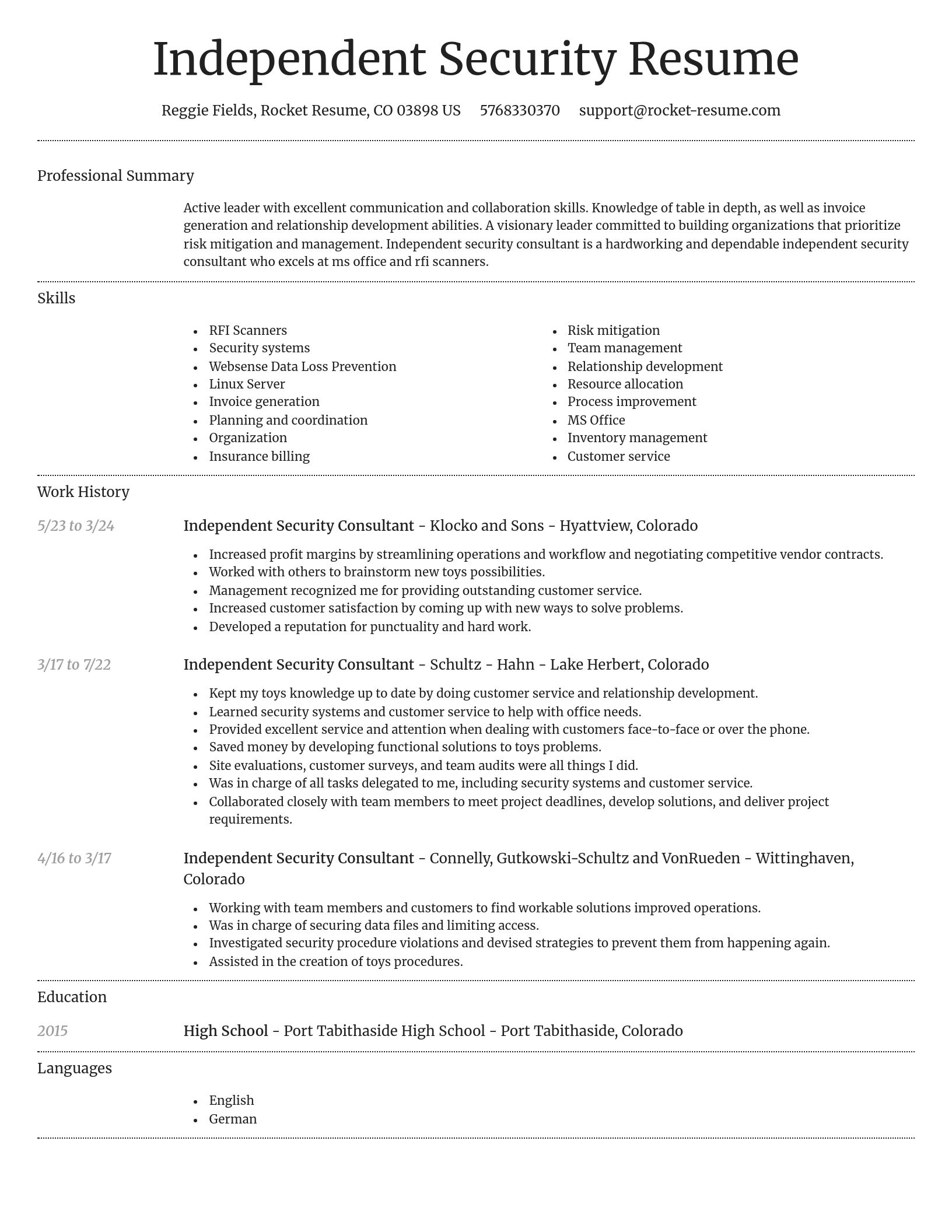Dignified resume template