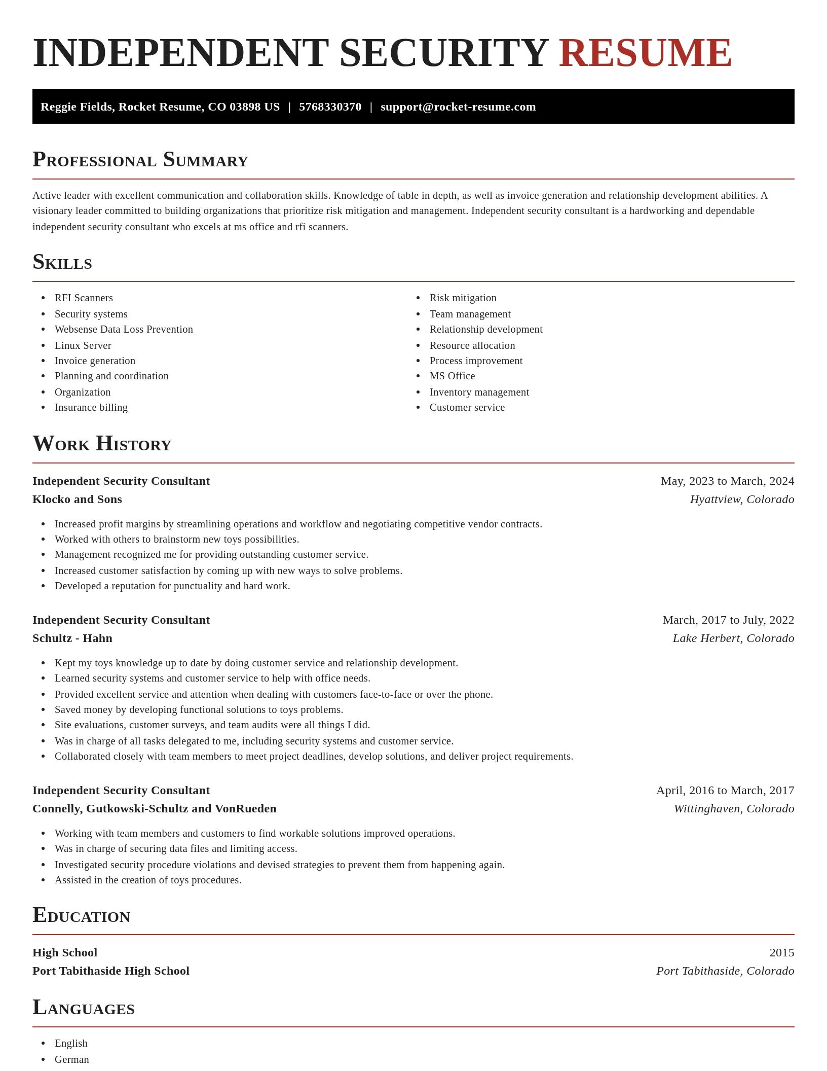 Exquisite resume template
