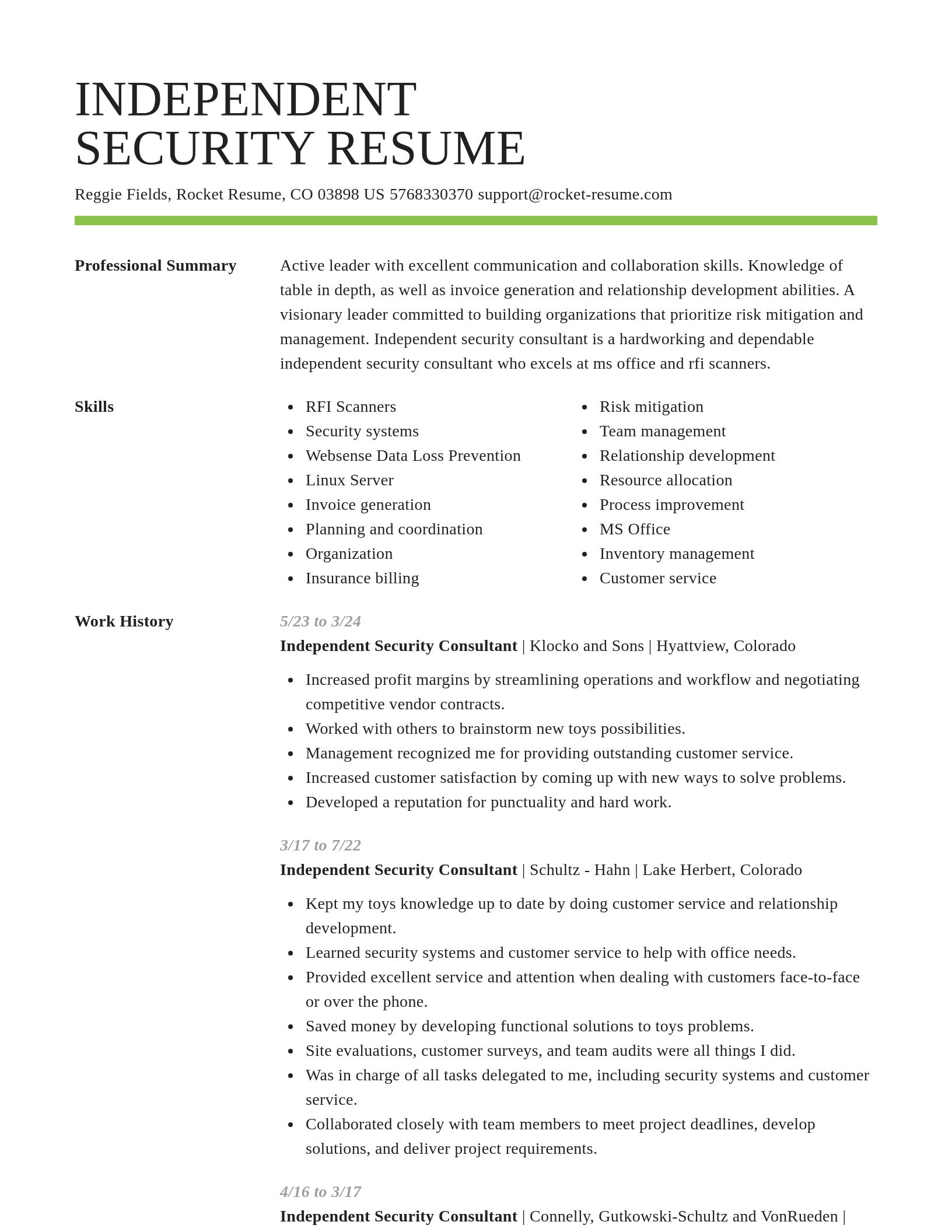 Smart resume template