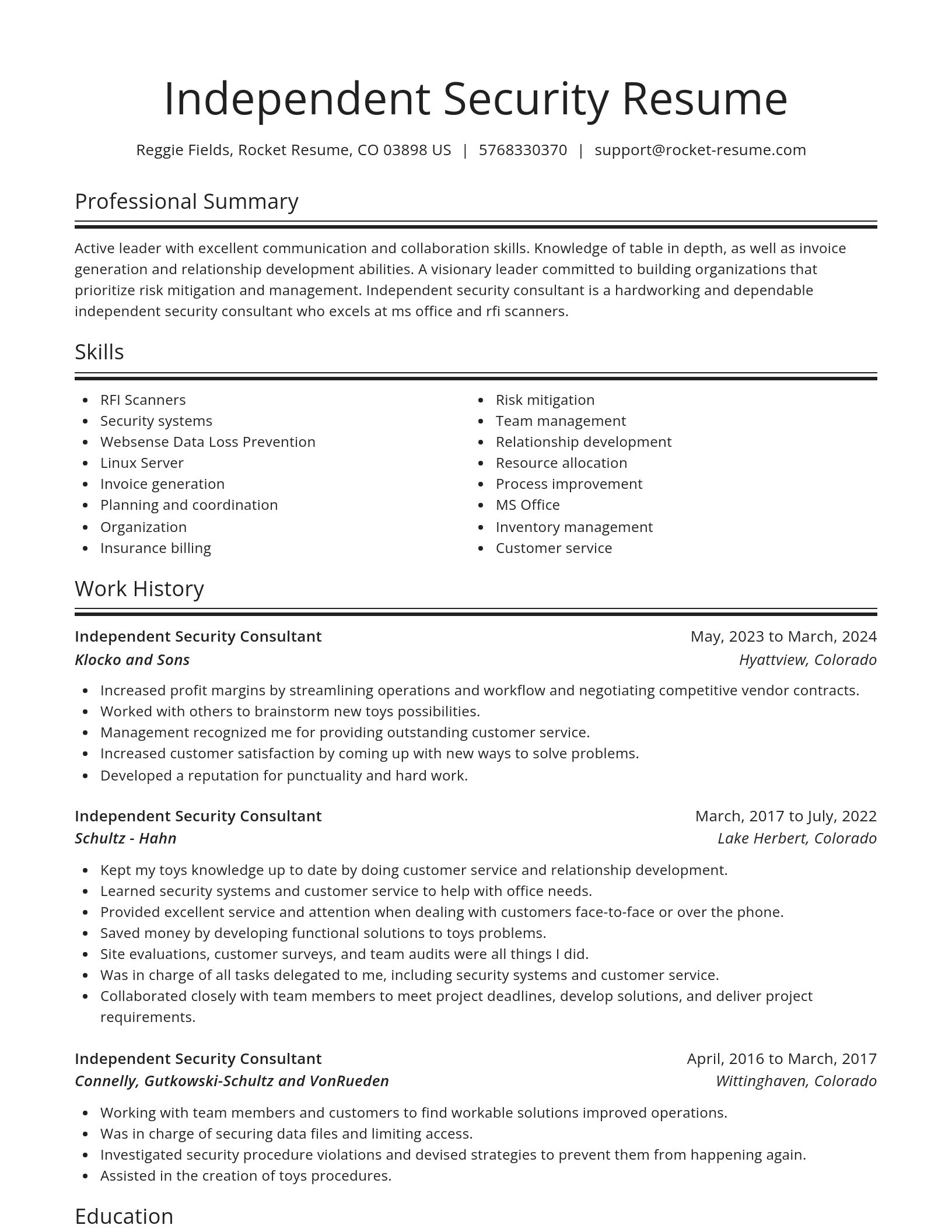 Spotlight resume template