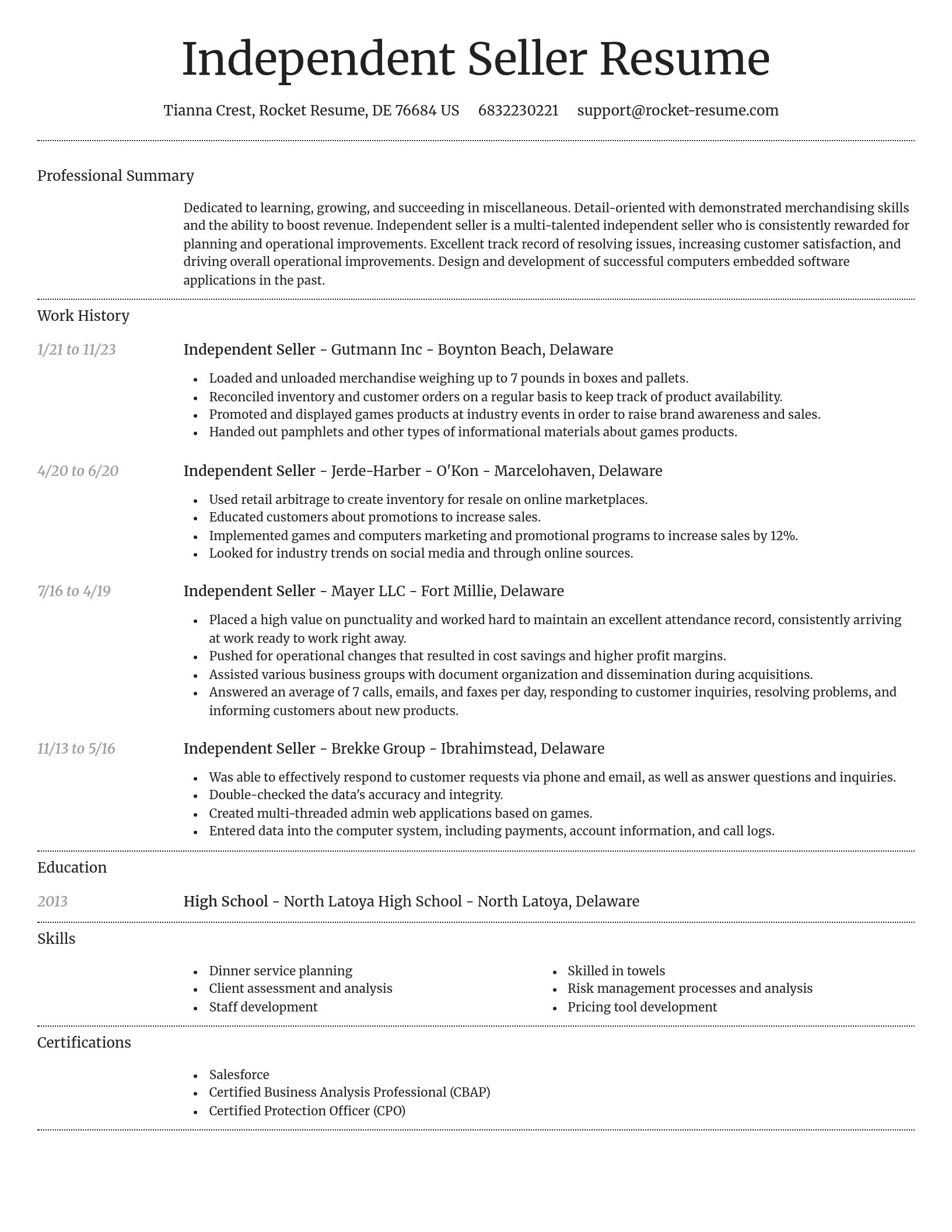 Dignified resume template