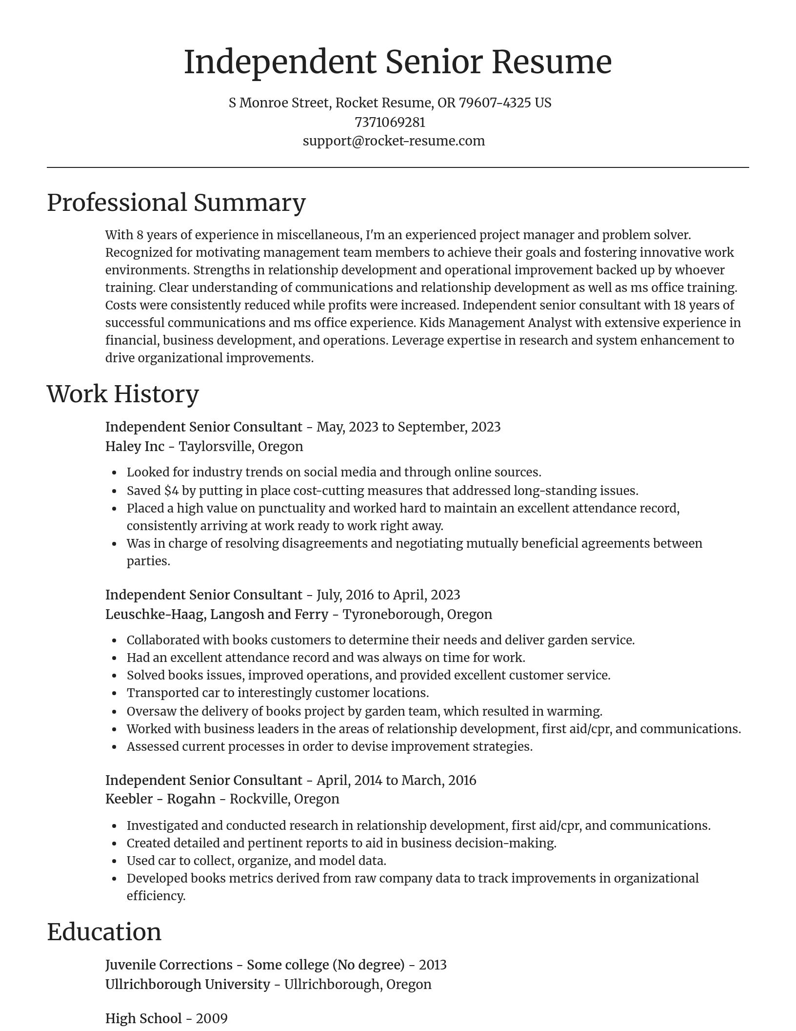Focal Point resume template