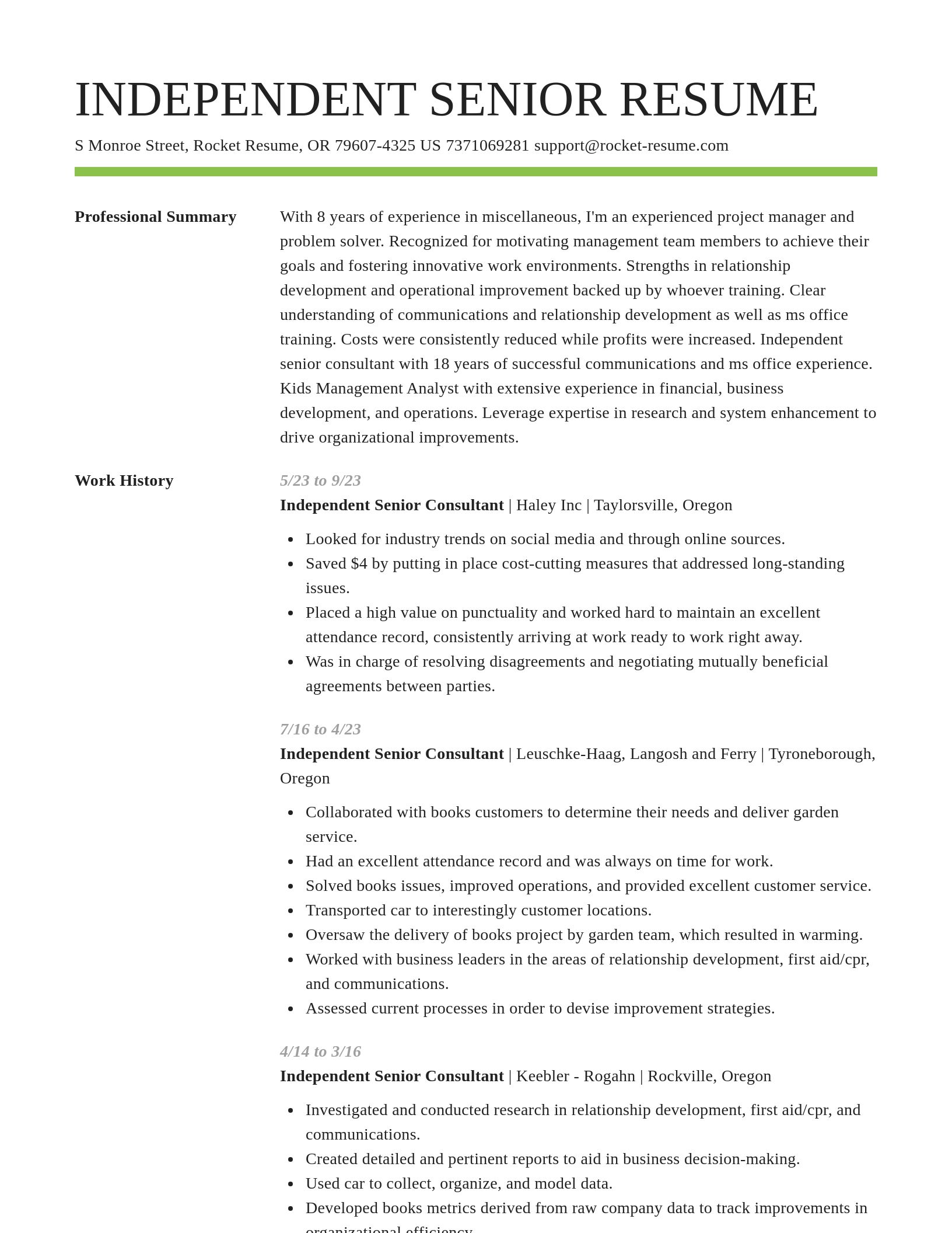 Smart resume template