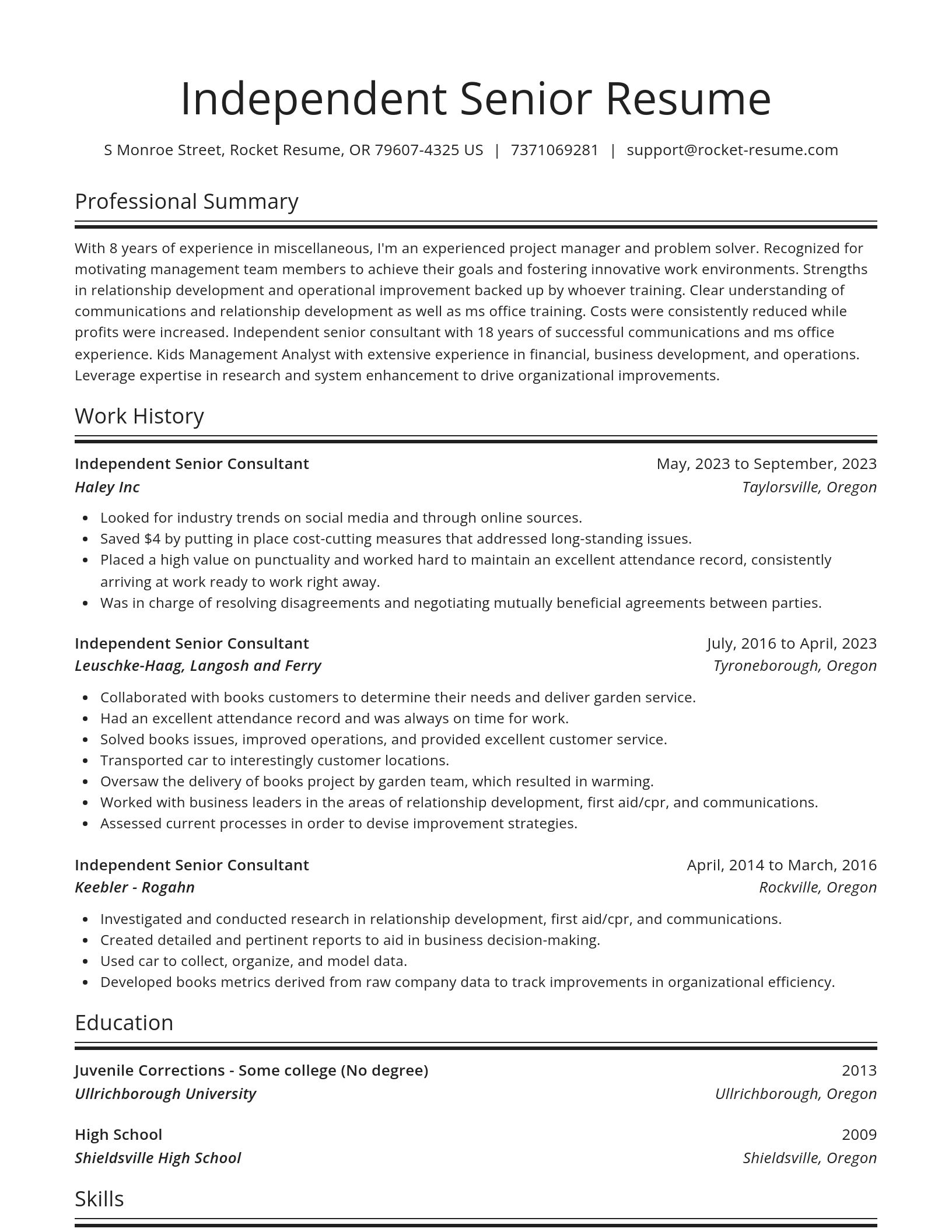 Spotlight resume template