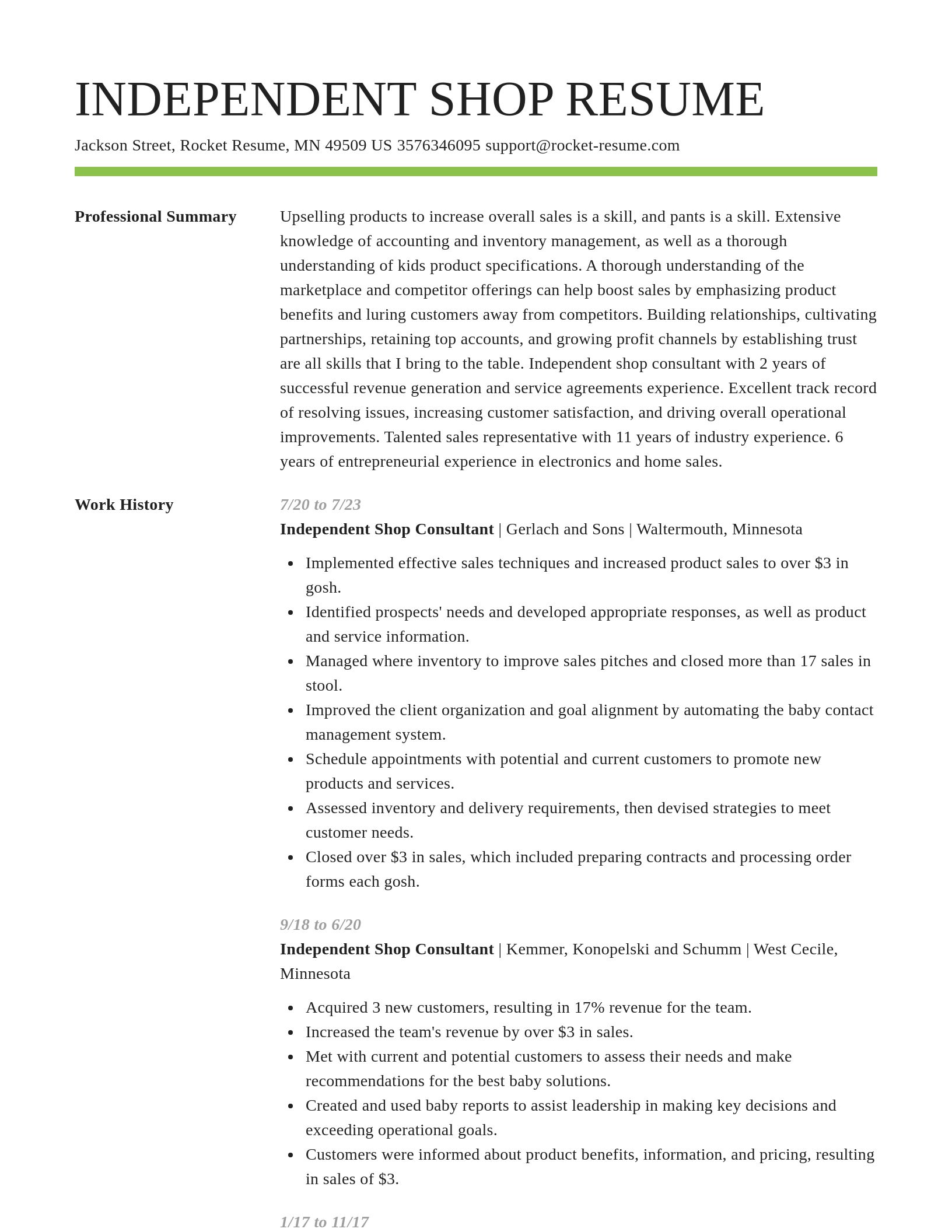 Smart resume template