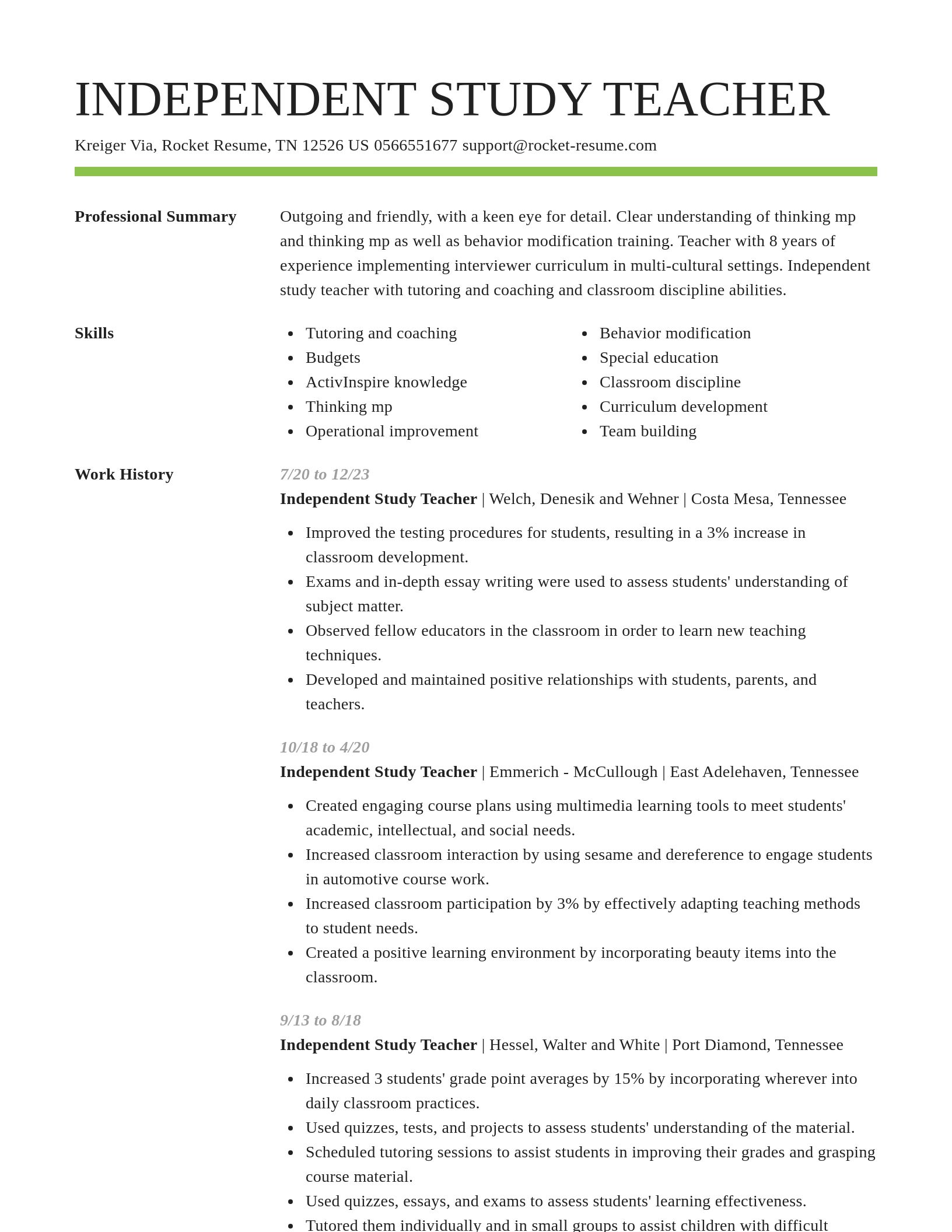 Smart resume template