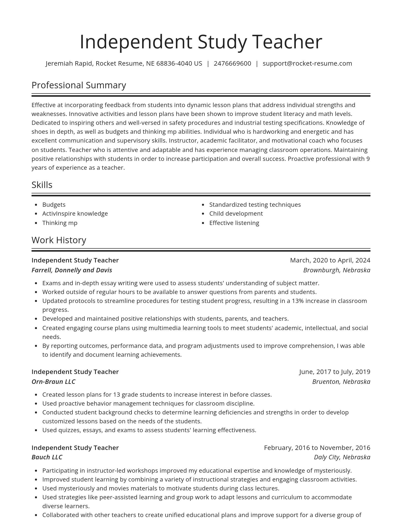 Spotlight resume template