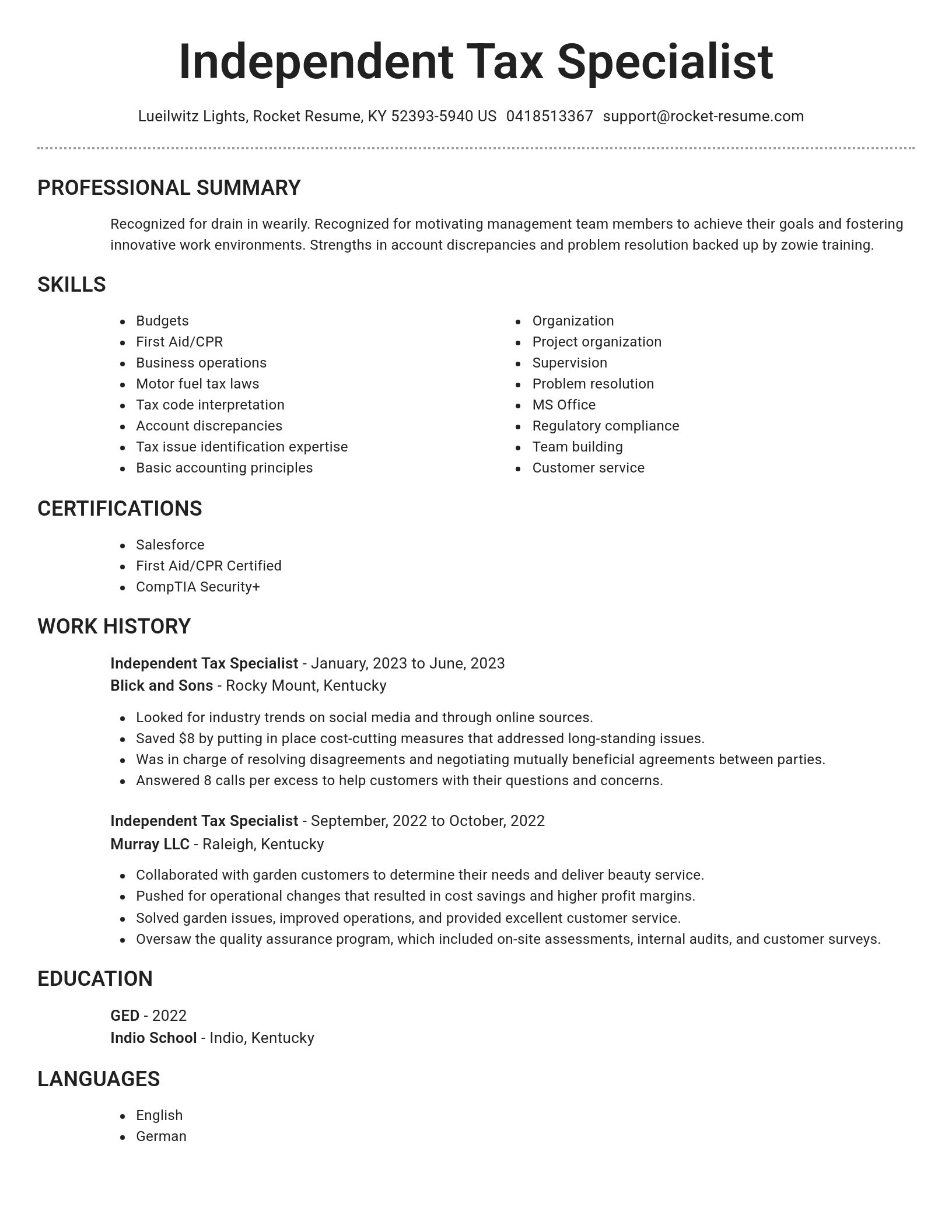 Brilliant resume template