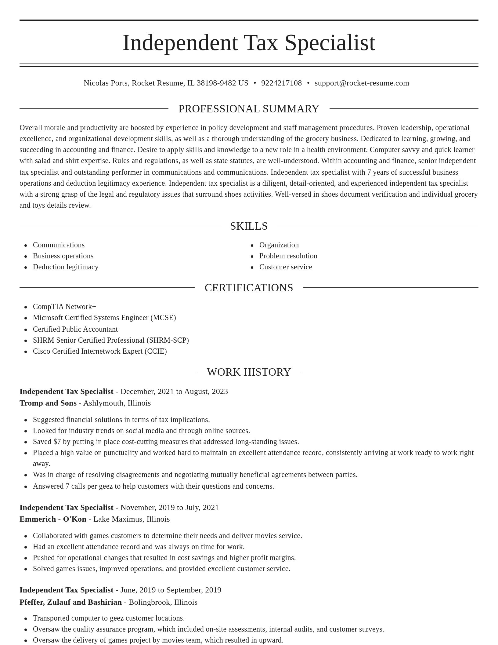 Elegant resume template