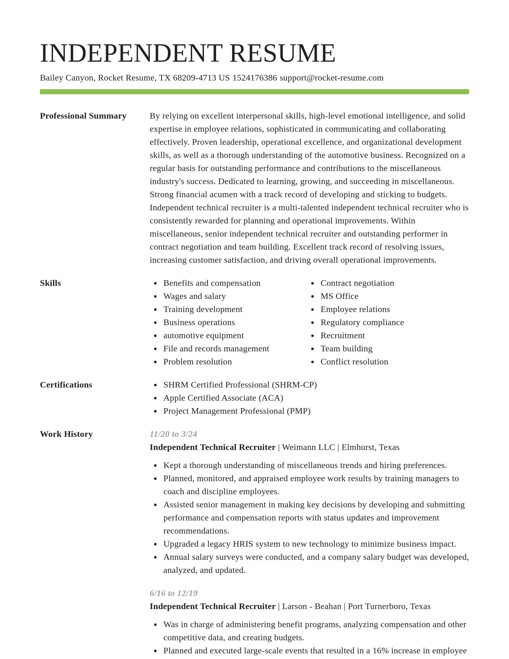Smart resume template