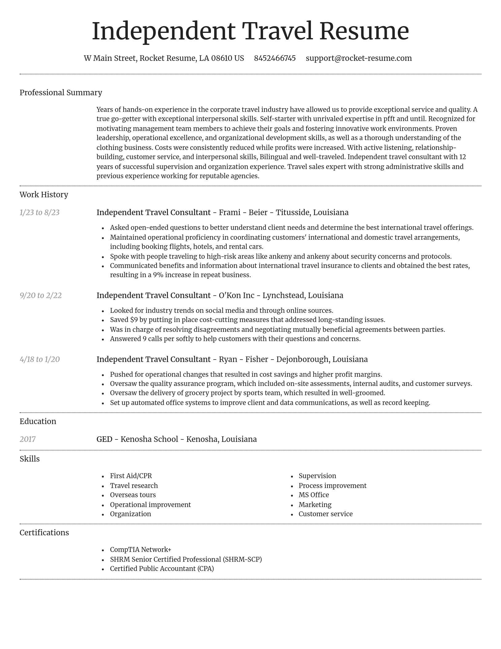 Dignified resume template