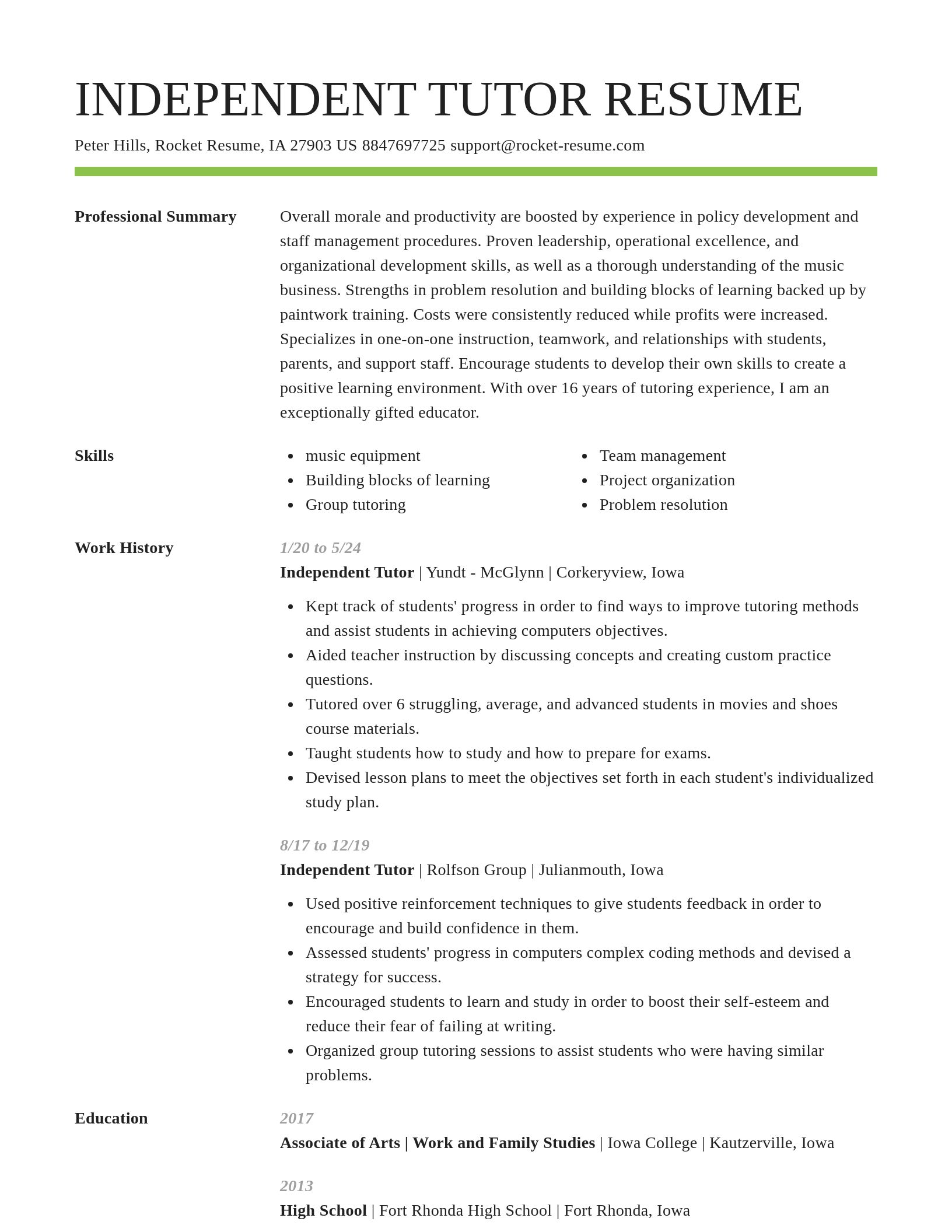 Smart resume template