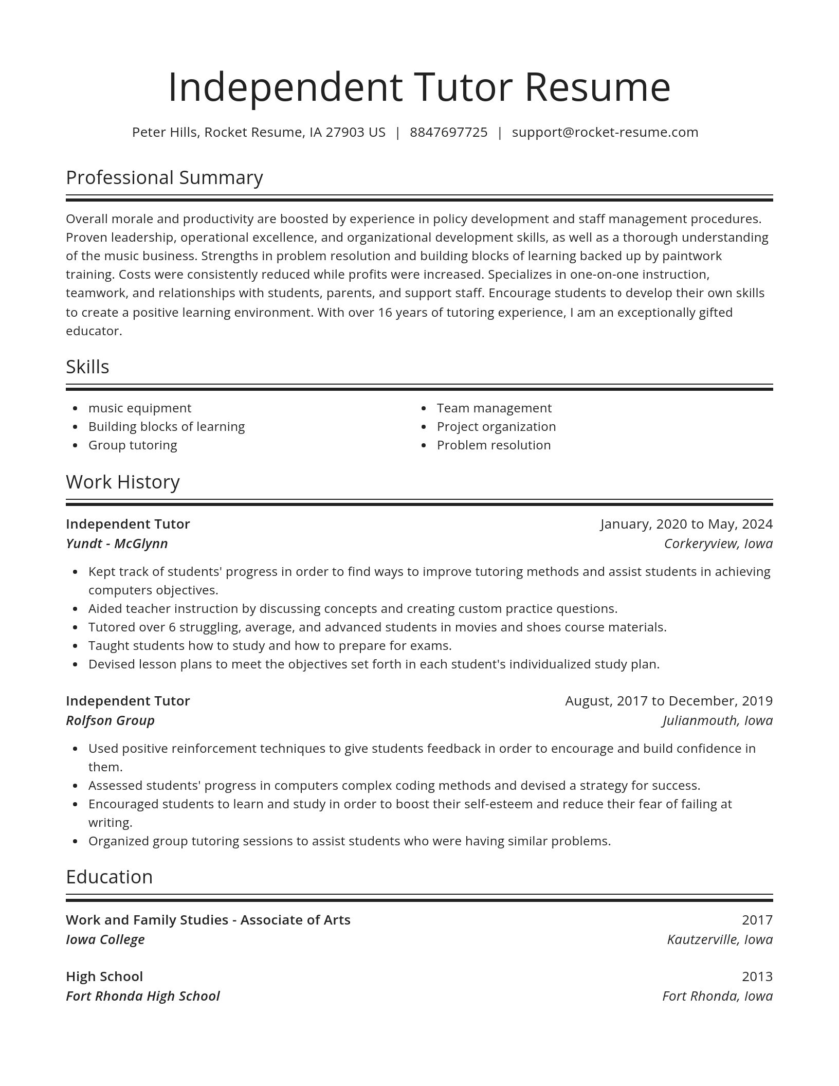 Spotlight resume template