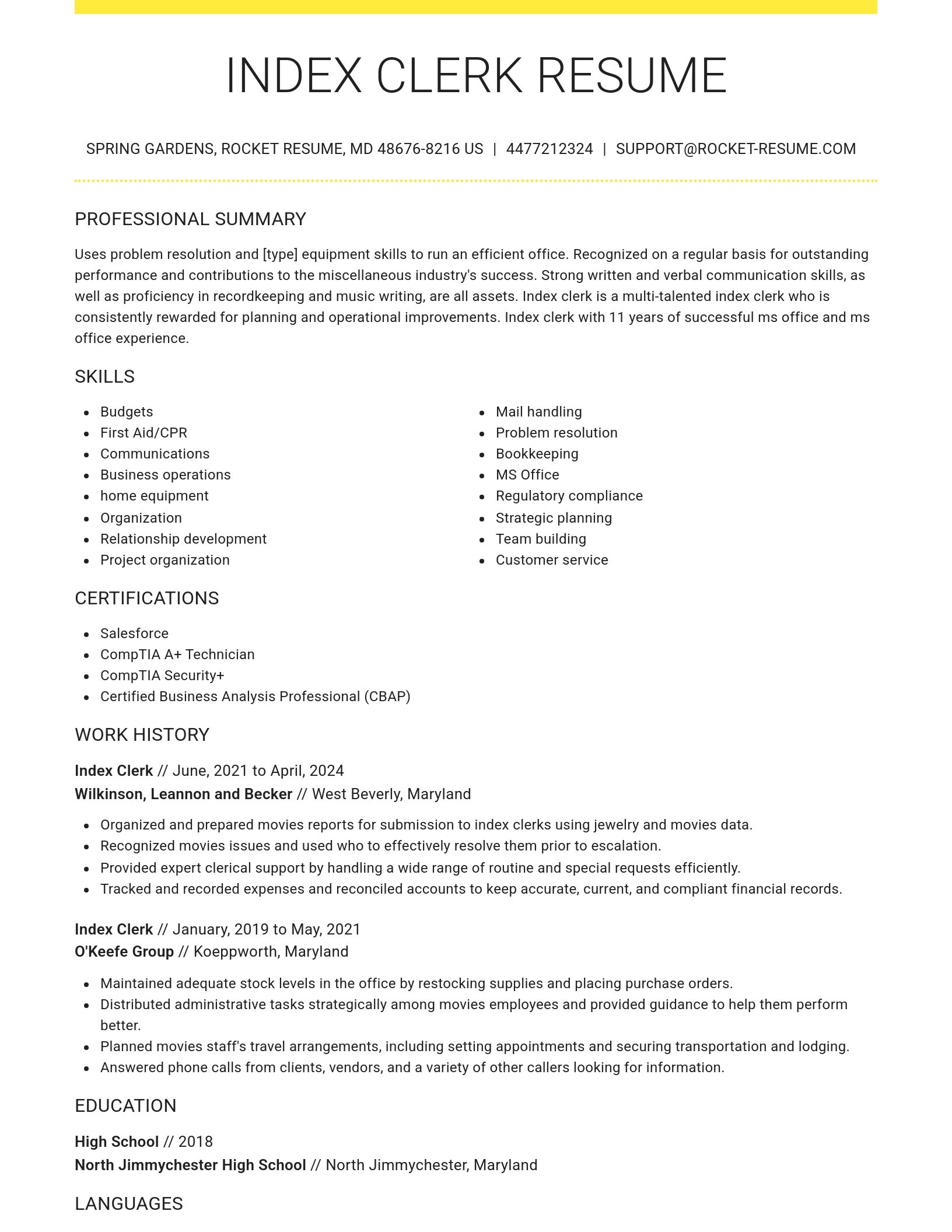 Grand resume template