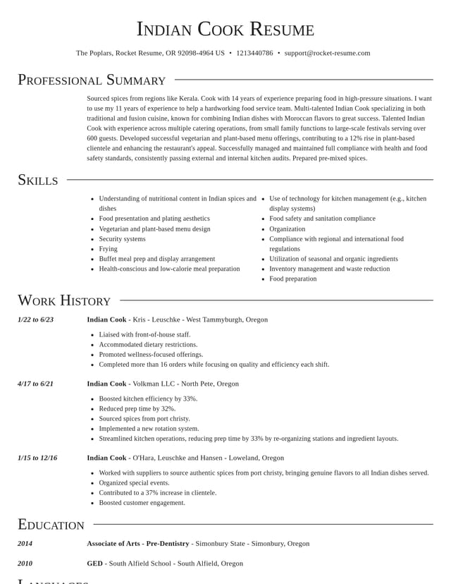 Director resume template