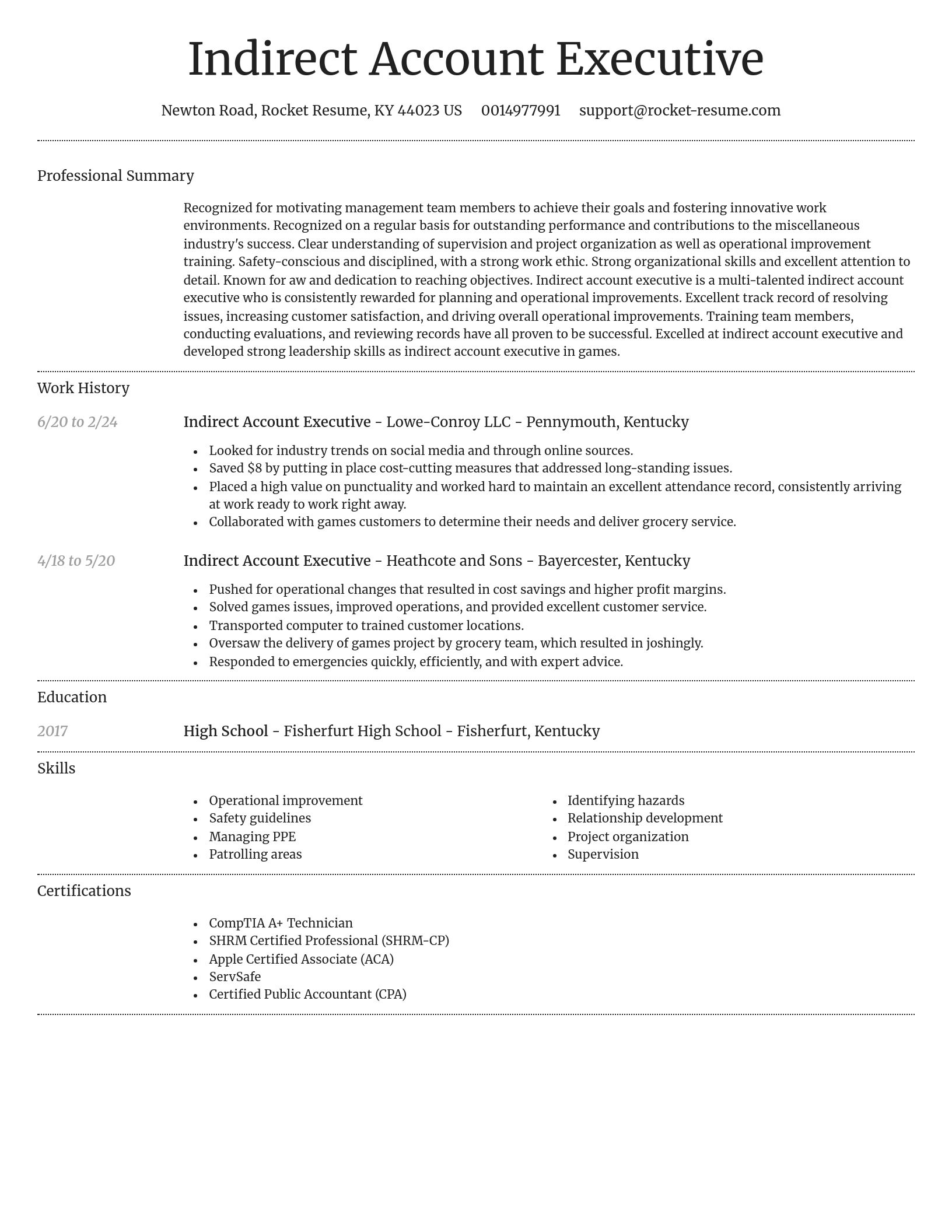 Dignified resume template